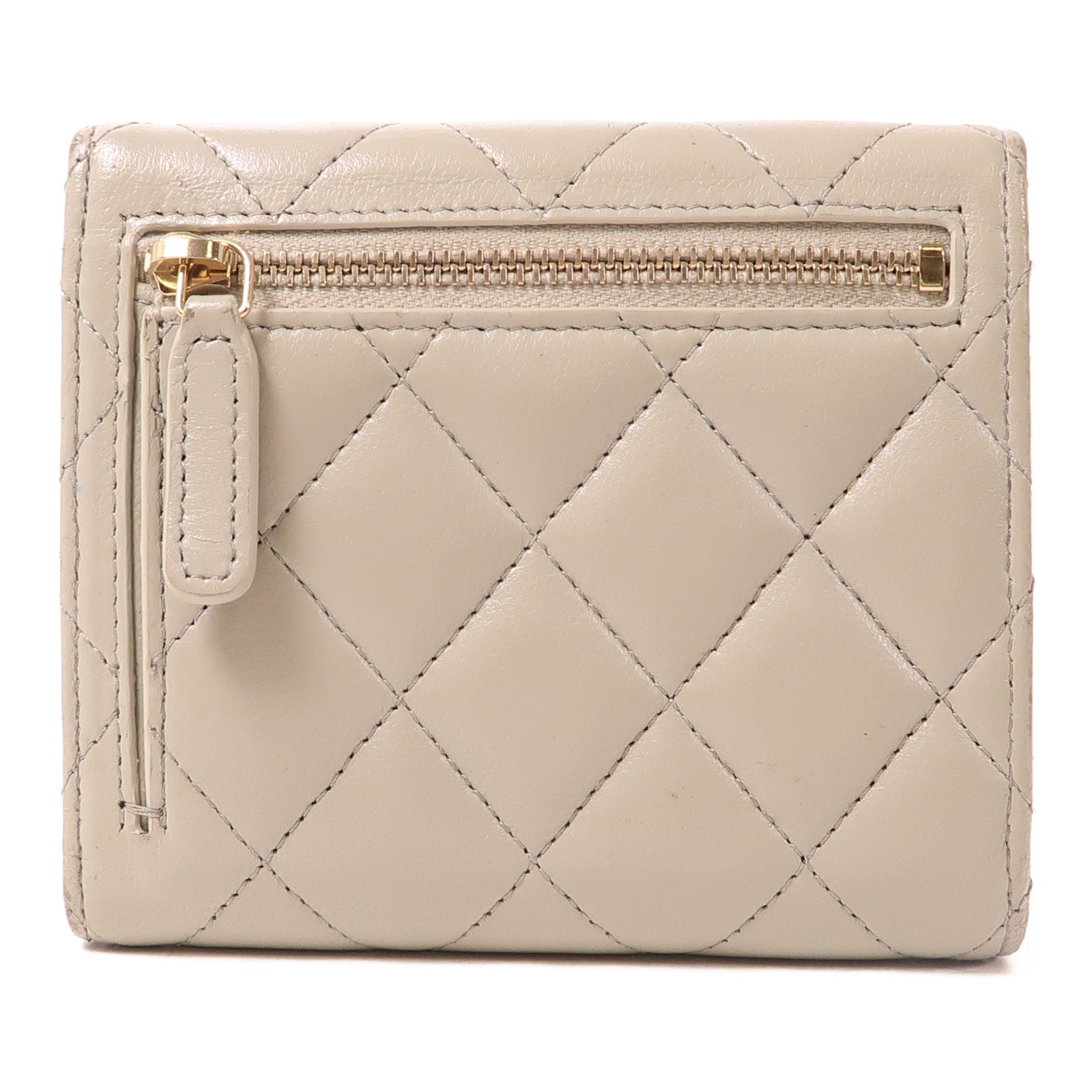 CHANEL 羊皮皮革Wallet金扣錢包