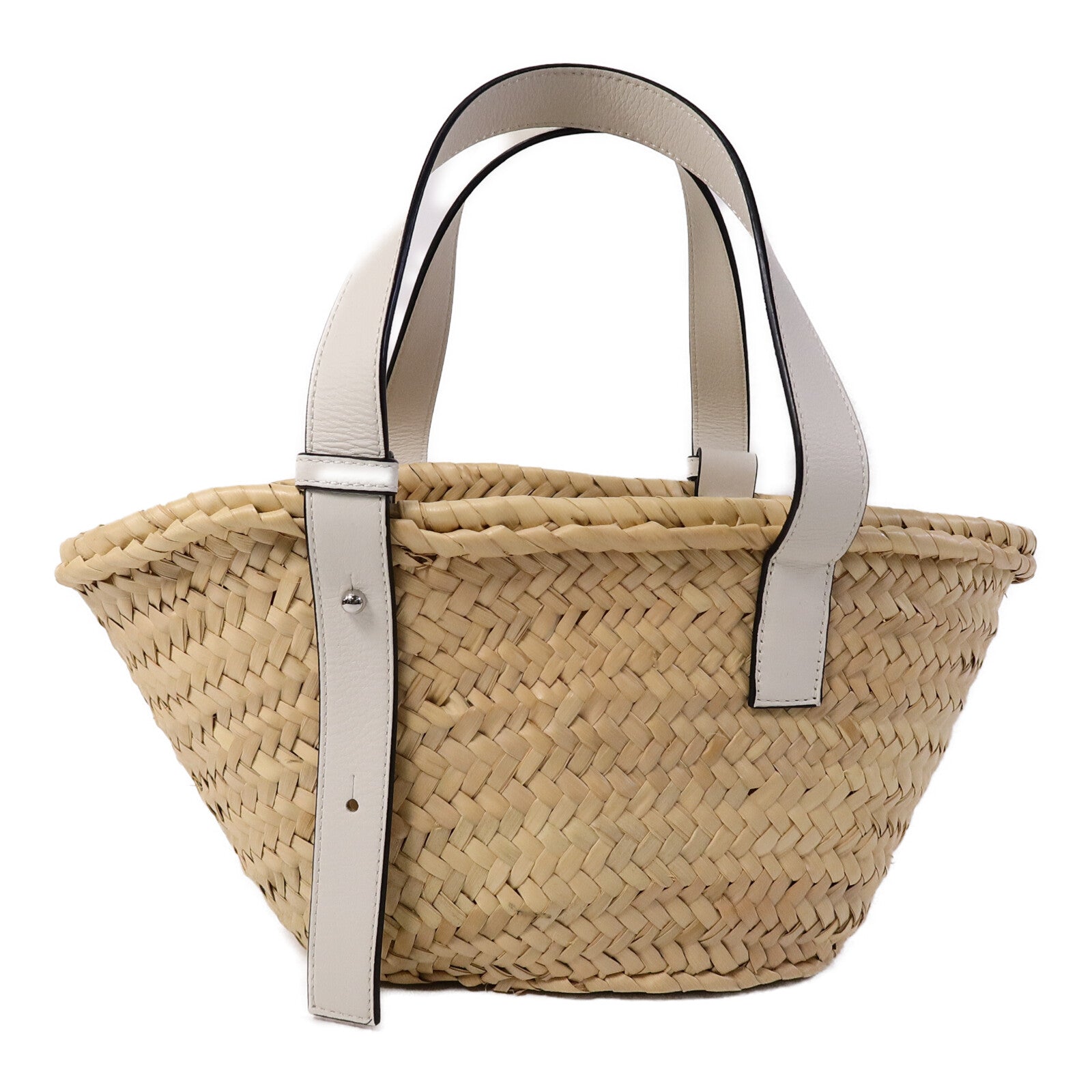 LOEWE Raffia/牛皮皮革Basket Bag肩背袋