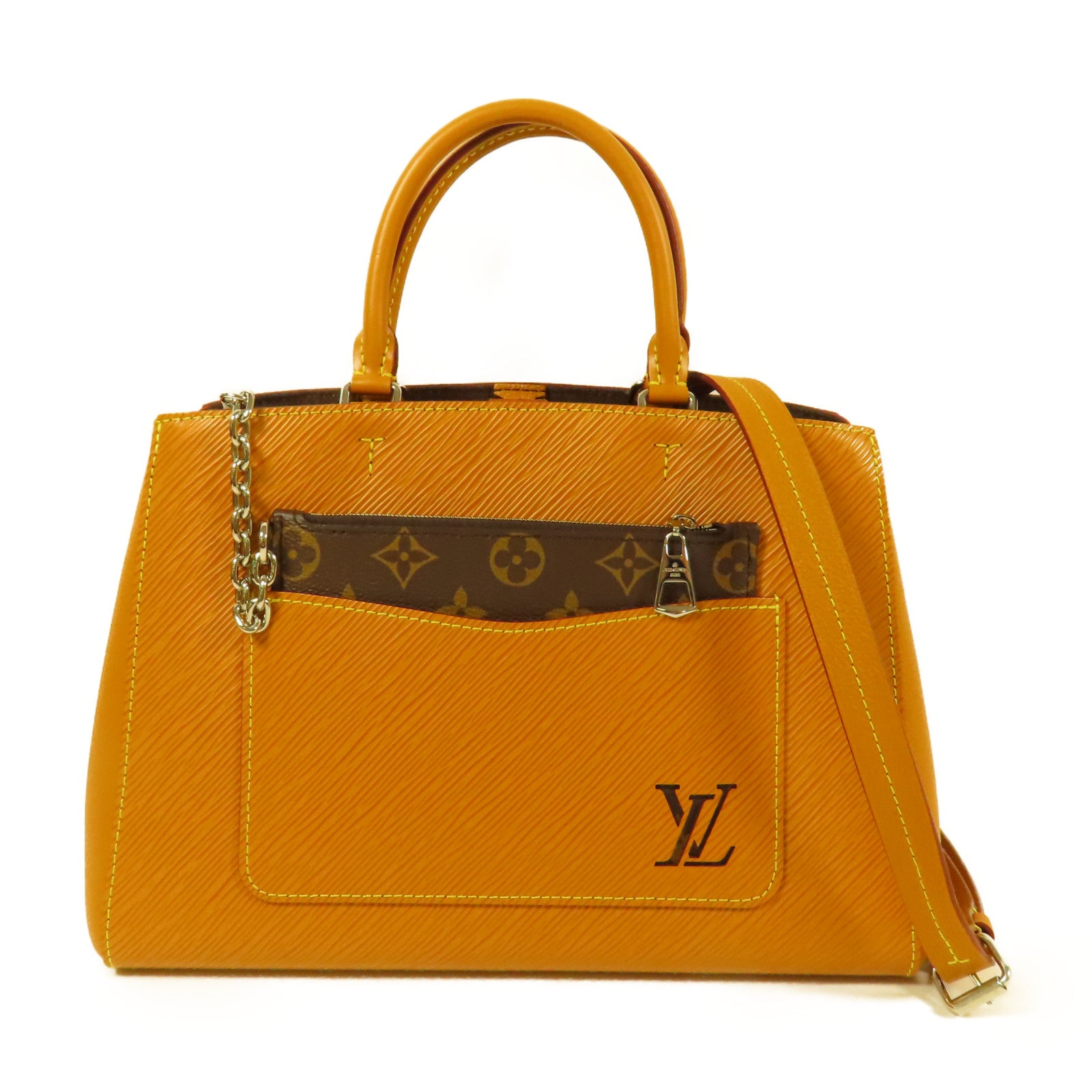 LOUIS VUITTON Epi Marelle Tote MM銀扣手挽肩背兩用袋