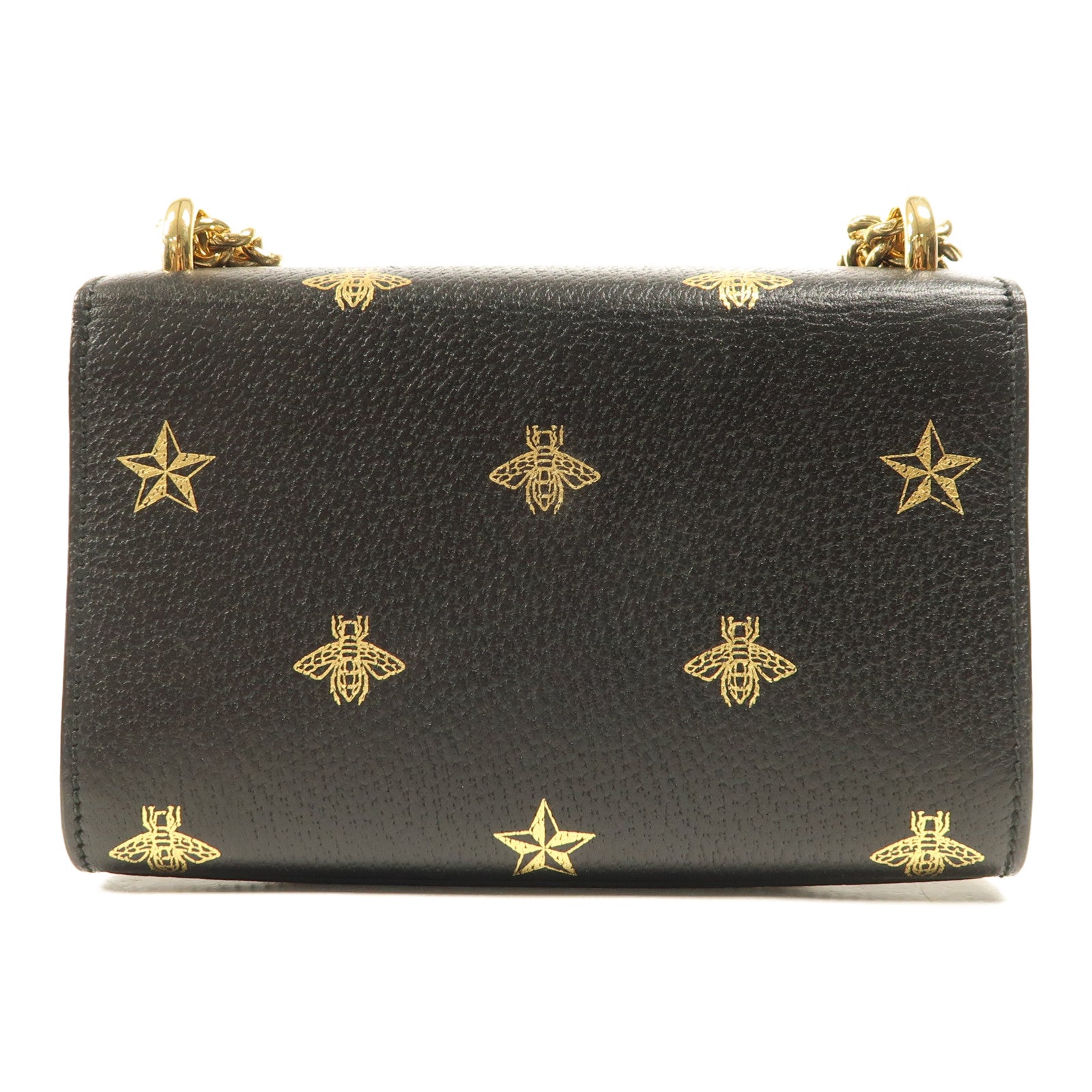 GUCCI 皮革Shoulder Bag金扣鏈帶肩背袋