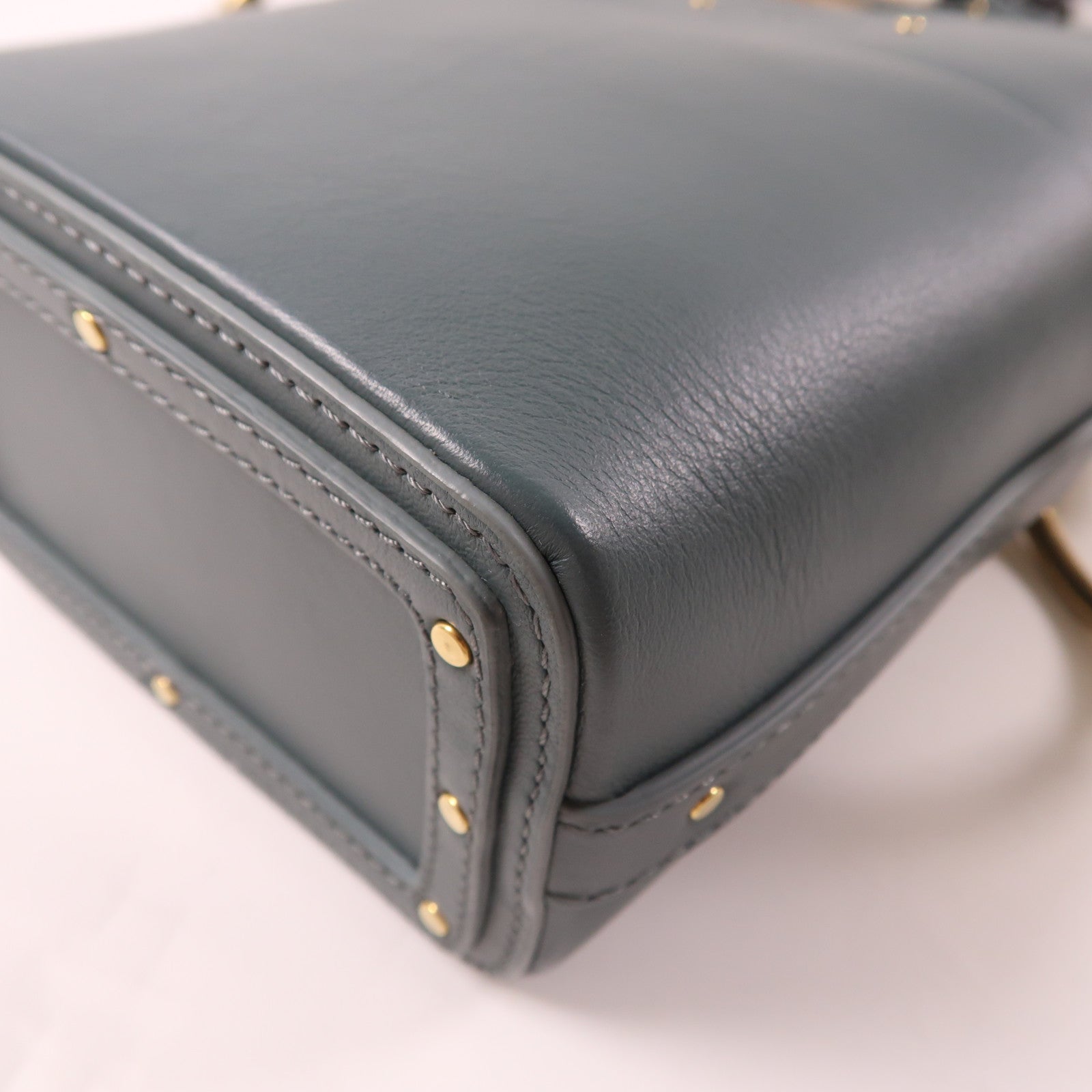 Chloe 牛皮皮革Bucket Bag金扣手挽肩背兩用袋深綠松石色