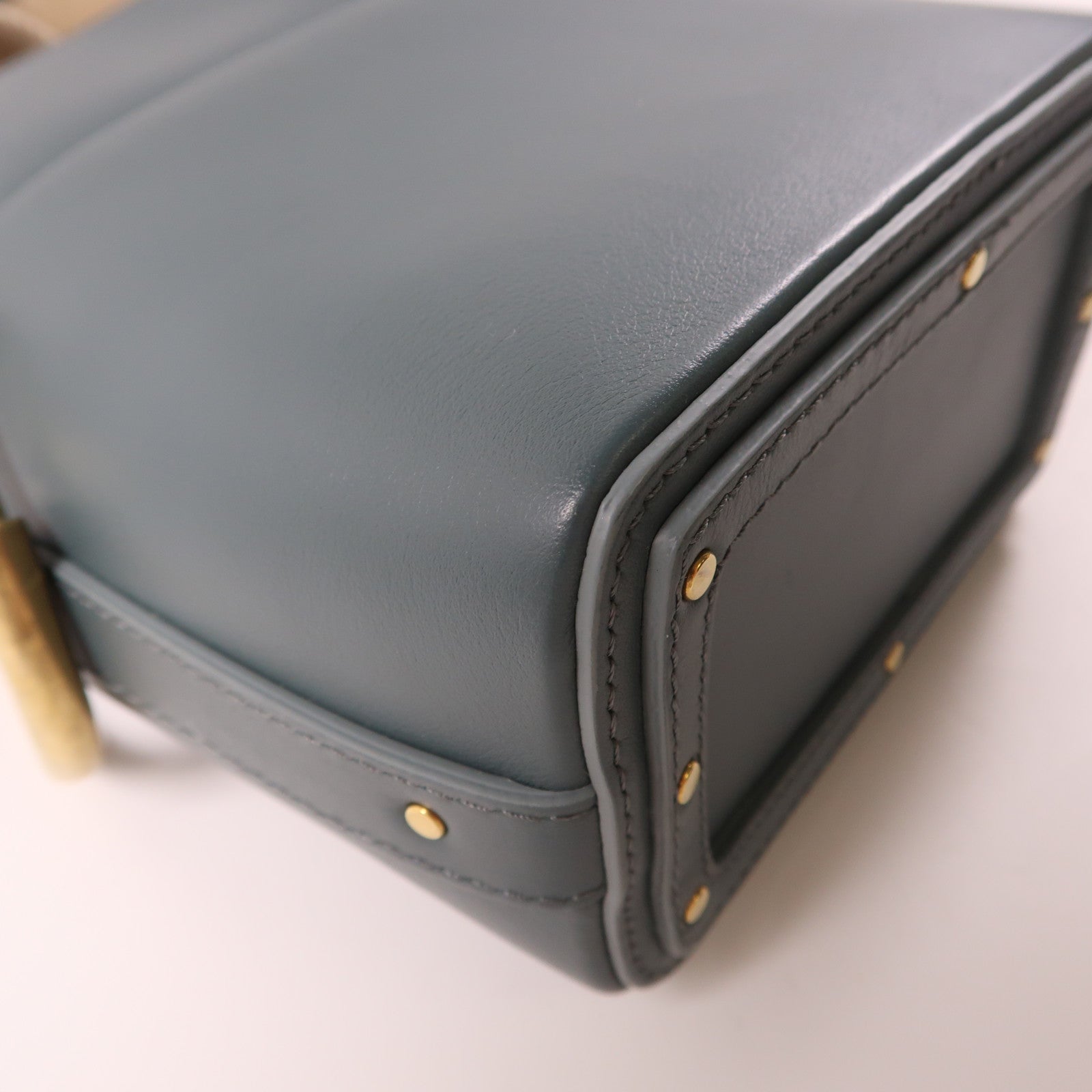 Chloe 牛皮皮革Bucket Bag金扣手挽肩背兩用袋深綠松石色