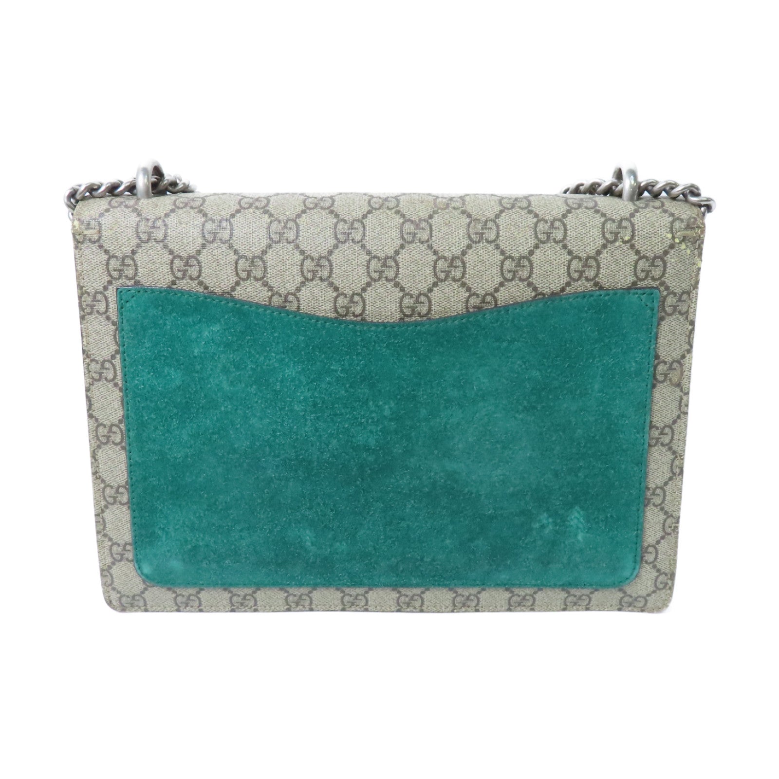 GUCCI 【激減優惠】塗層帆布Dionysus銀扣鏈帶肩背袋啡色/彩色