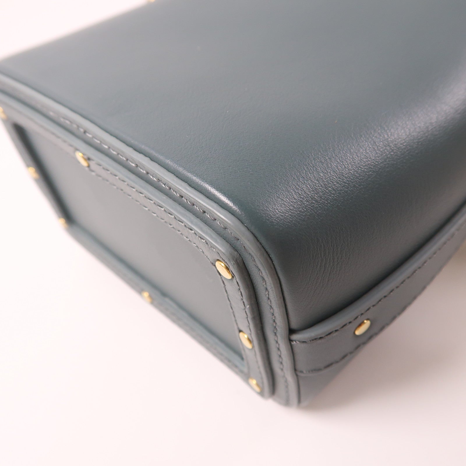 Chloe 牛皮皮革Bucket Bag金扣手挽肩背兩用袋深綠松石色