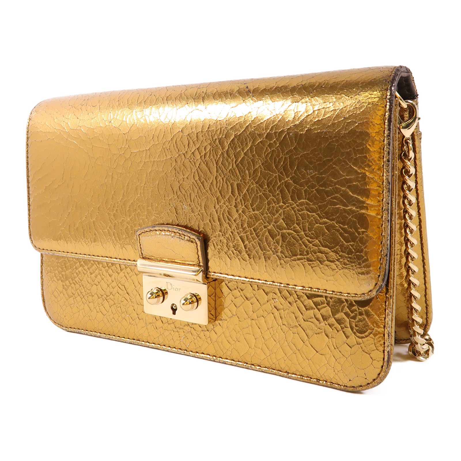 Dior 【激減優惠】皮革Chain Shoulder金扣鏈帶肩背袋