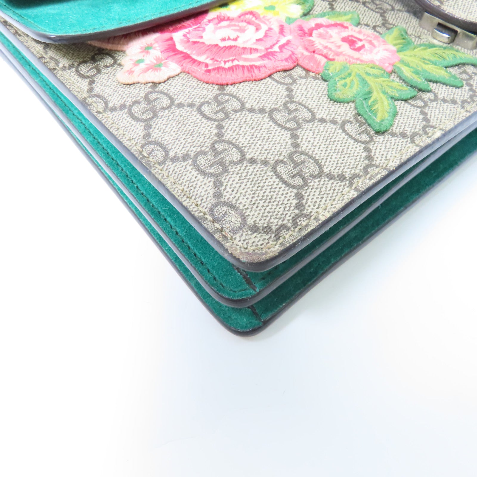 GUCCI 【激減優惠】塗層帆布Dionysus銀扣鏈帶肩背袋啡色/彩色