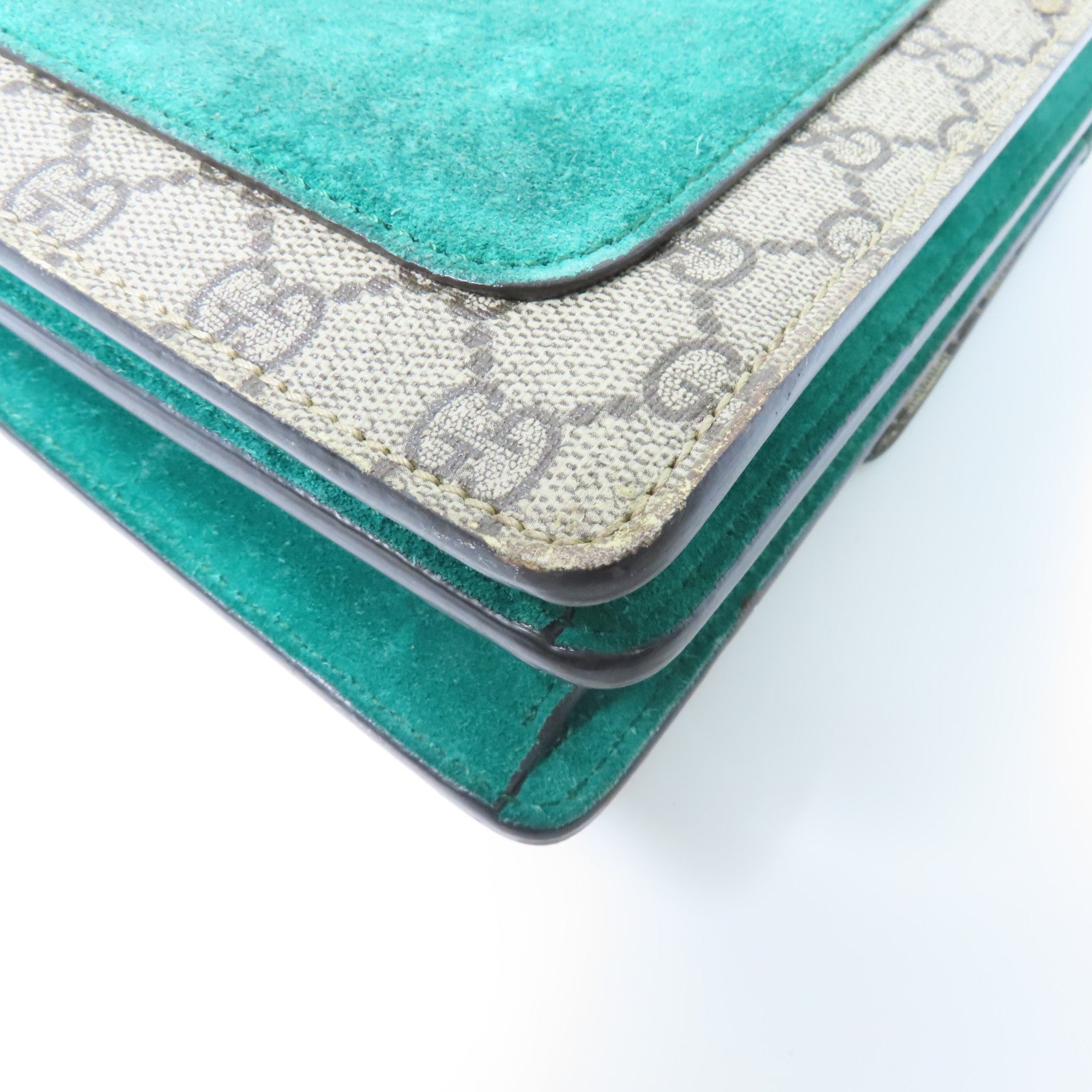 GUCCI 【激減優惠】塗層帆布Dionysus銀扣鏈帶肩背袋啡色/彩色