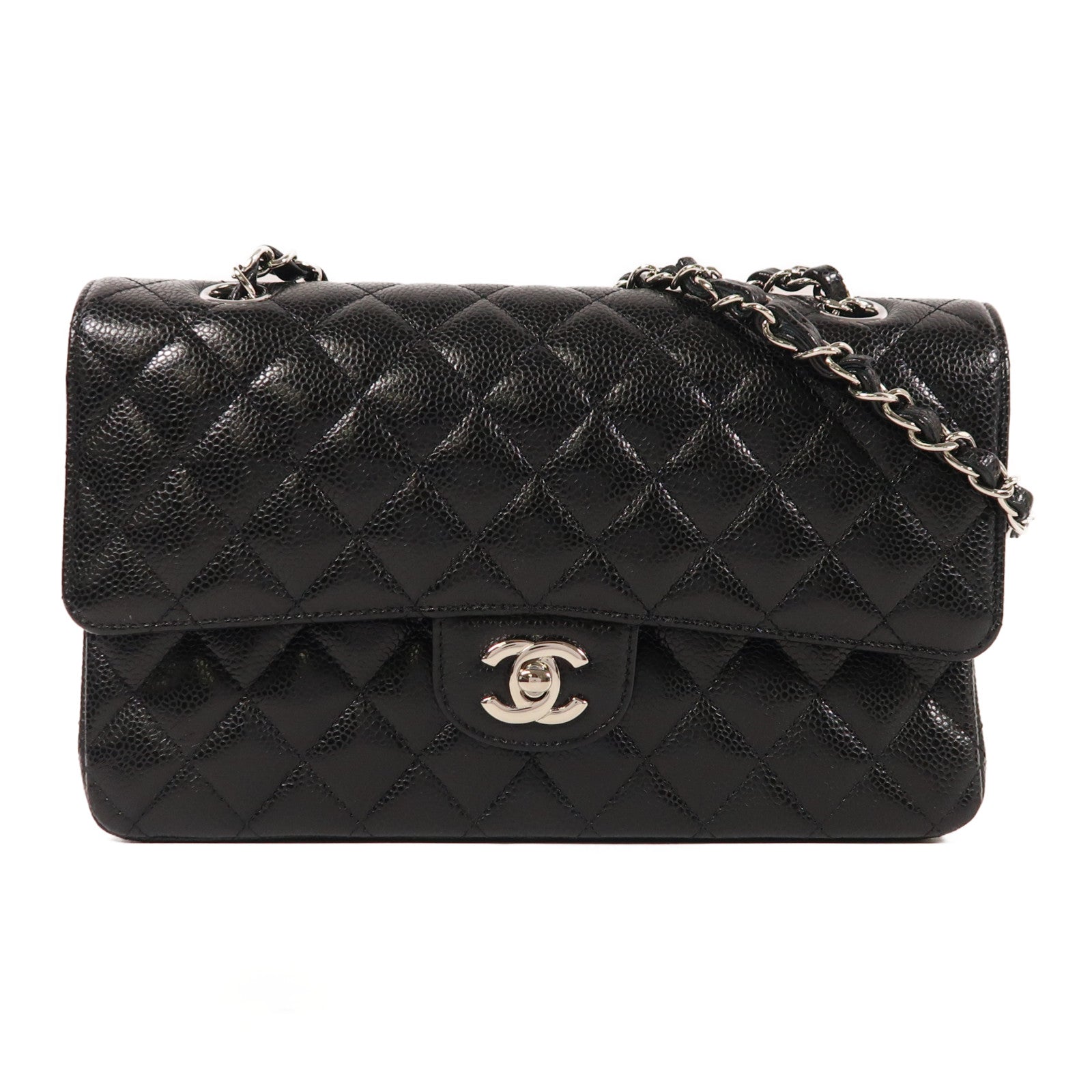 CHANEL 牛皮皮革Classic 25銀扣鏈帶肩背袋