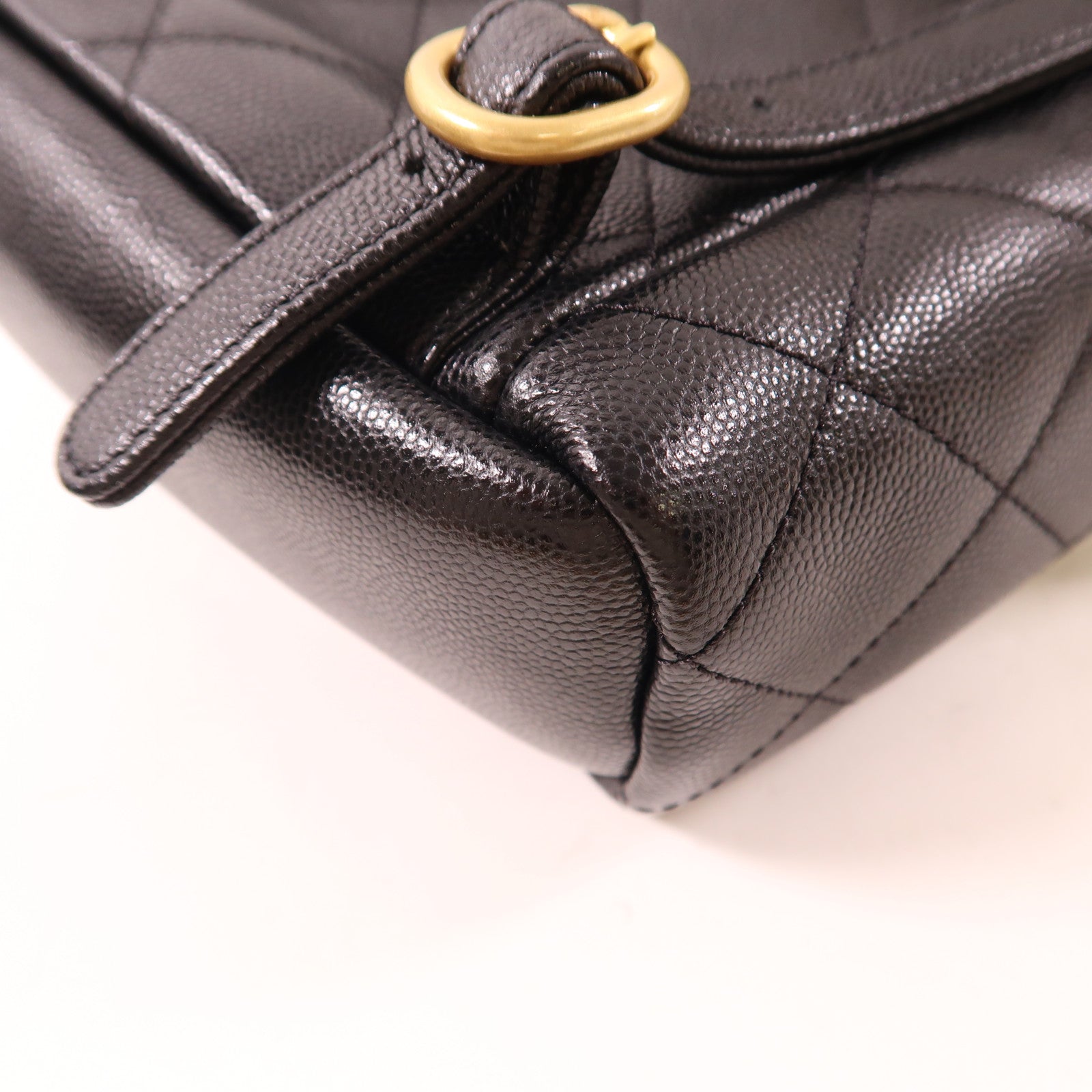 CHANEL 牛皮皮革Backpack金扣背包