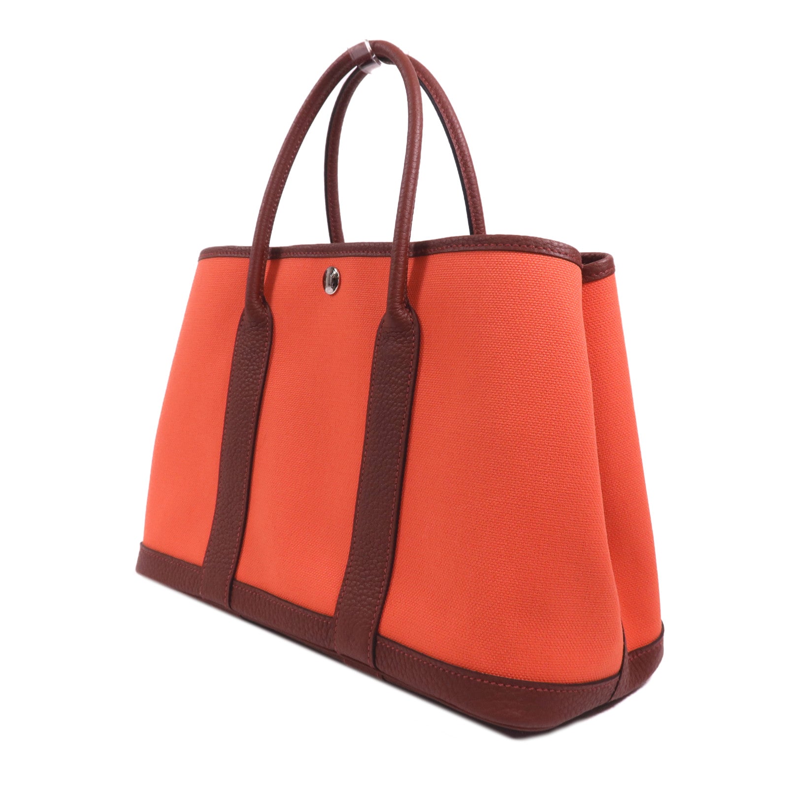 HERMES 帆布Garden Party TPM銀扣手挽袋