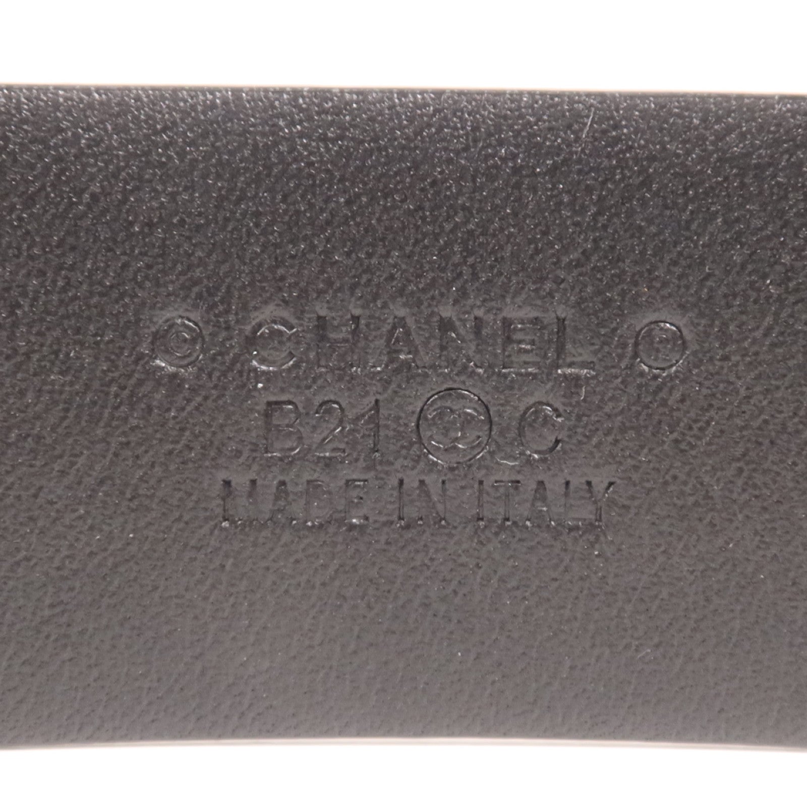 CHANEL 牛皮皮革Belt金扣皮帶