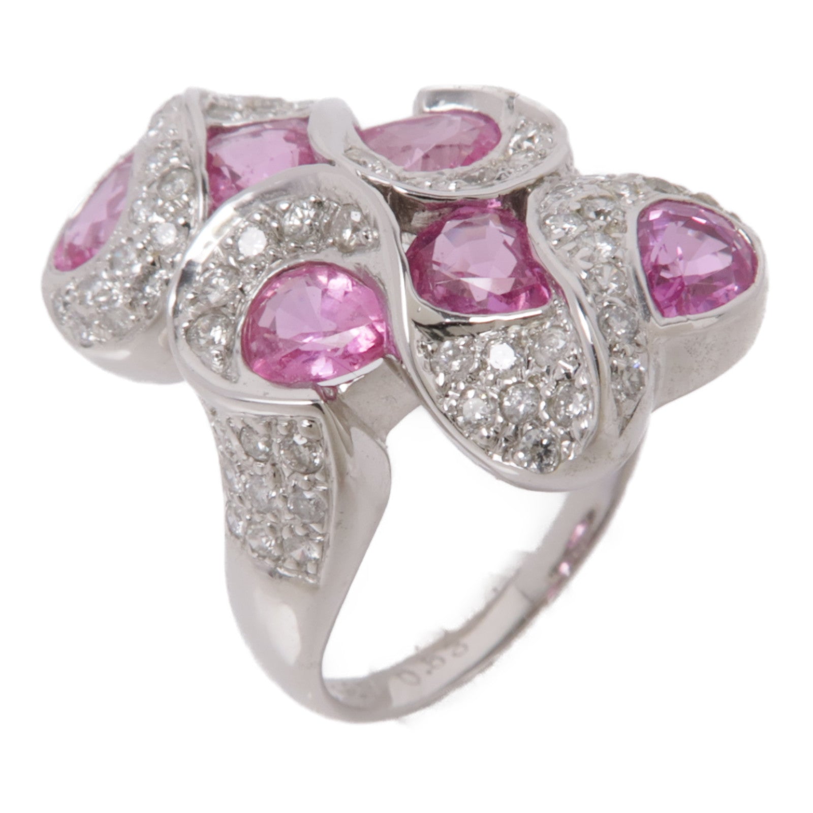 JEWELRY 18K白金Sapphire Ring 2.27ct紅寶石/0.53ct鑽石戒指US#6