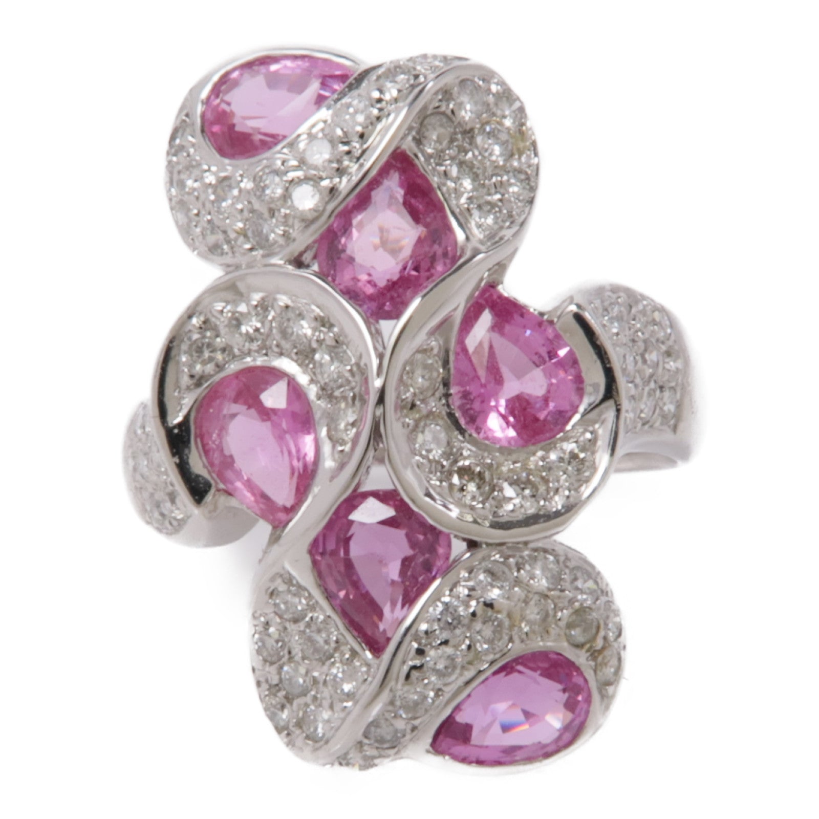 JEWELRY 18K白金Sapphire Ring 2.27ct紅寶石/0.53ct鑽石戒指US#6