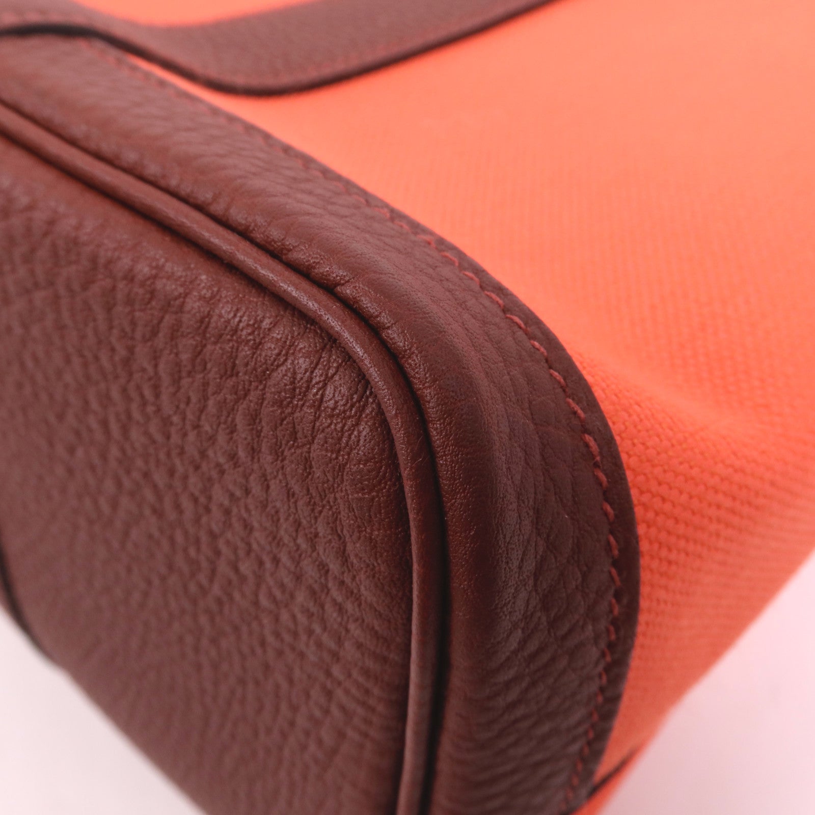 HERMES 帆布Garden Party TPM銀扣手挽袋