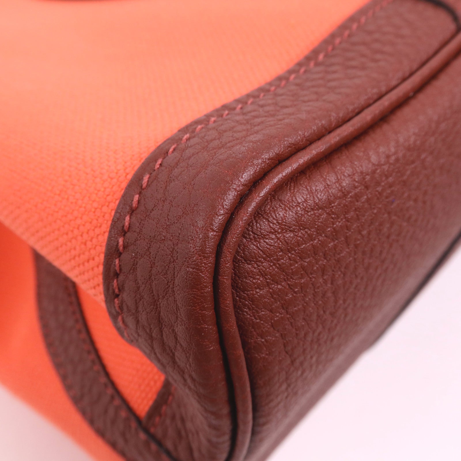 HERMES 帆布Garden Party TPM銀扣手挽袋