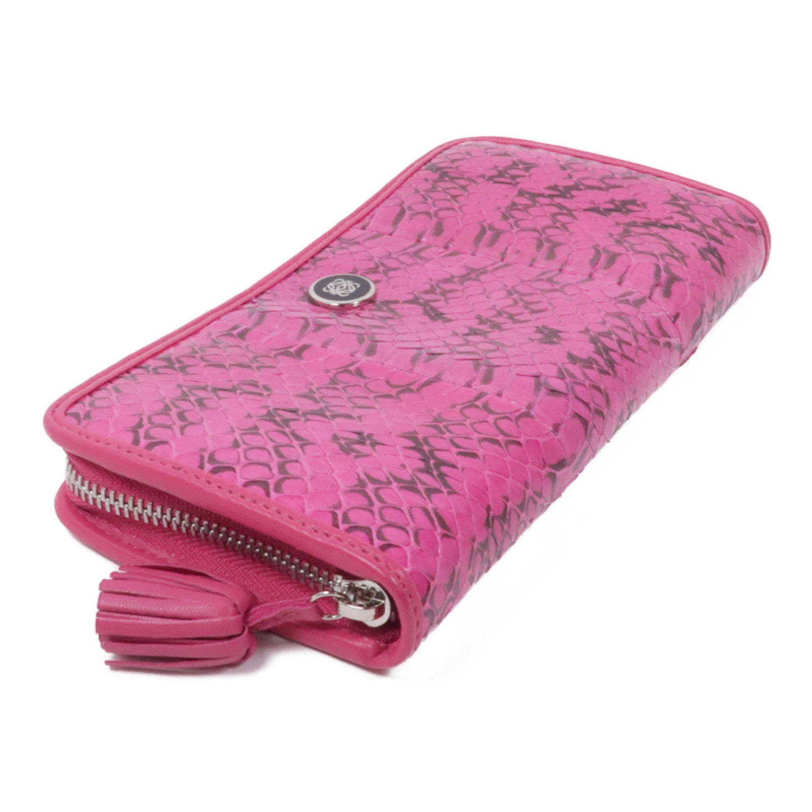 LOEWE 牛皮皮革Zipped Long Wallet銀扣長錢包