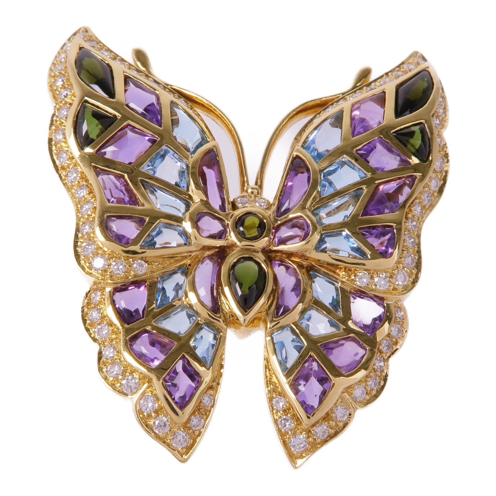 JEWELRY 18K黃金Diamond/Semi-Precious Brooch鑽石/半寶石胸針