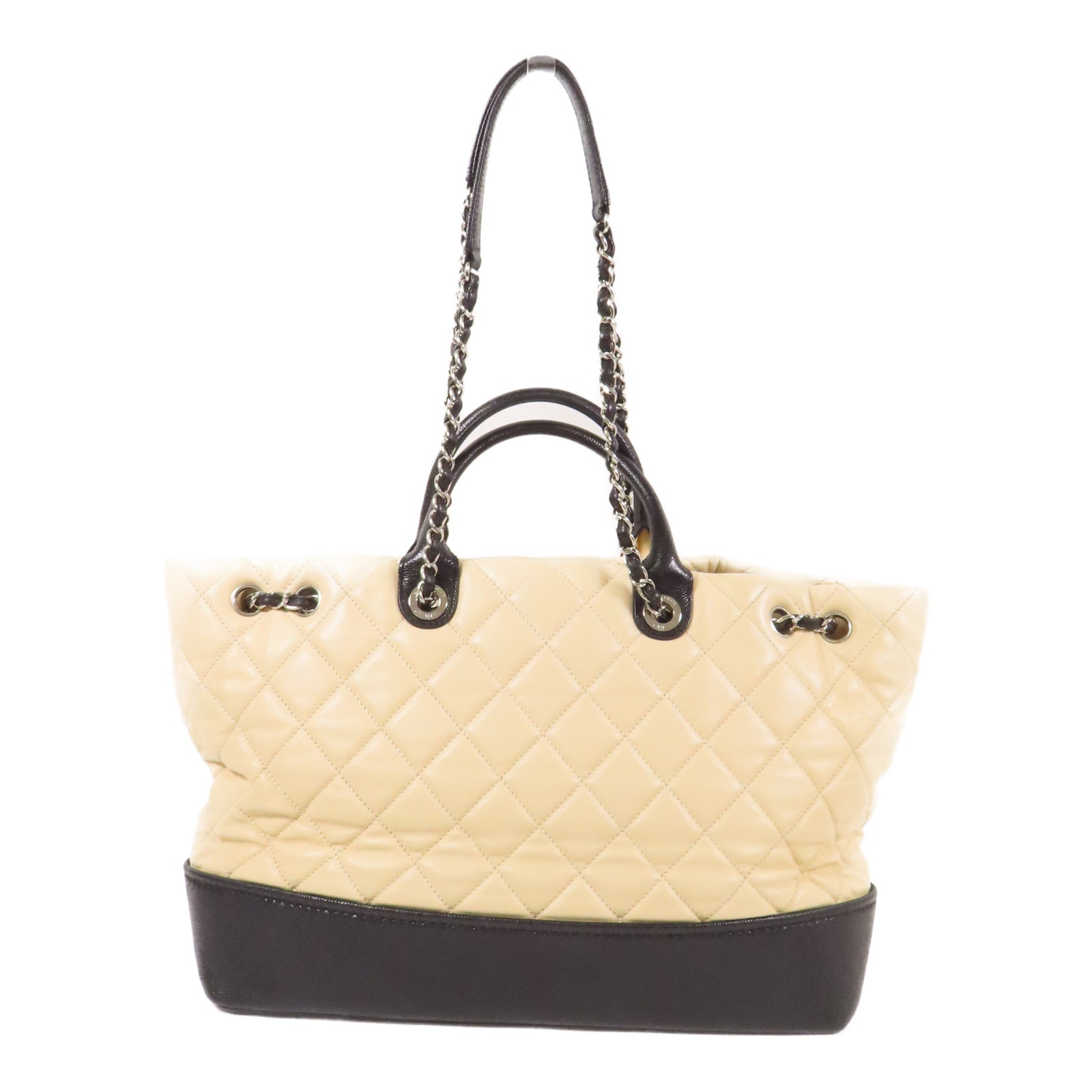 CHANEL 牛皮皮革Shoulder Bag銀扣手挽肩背兩用袋