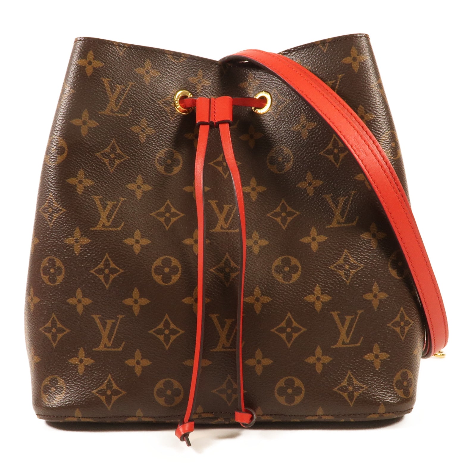 LOUIS VUITTON Monogram Neo Noe Bucket Bag金扣肩背袋Coquelicot