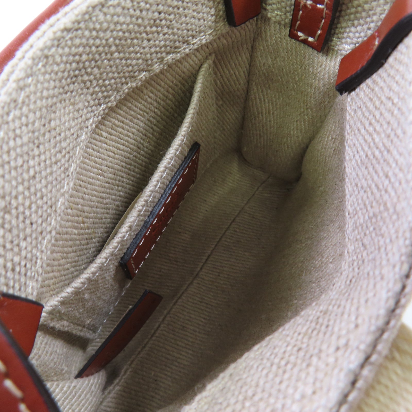 Chloe 帆布Woody Nano Tote Shoulder Bag肩背袋杏色/啡色