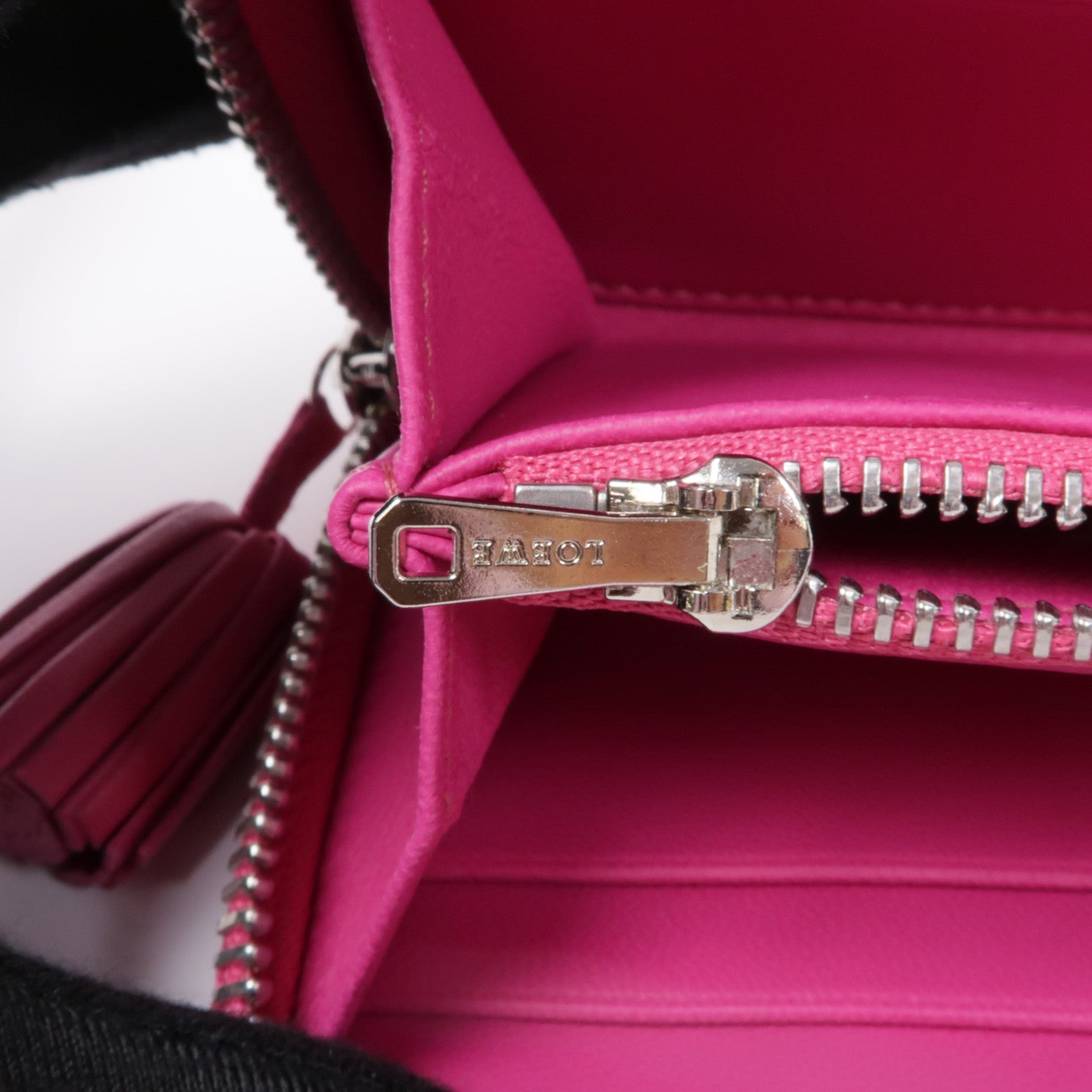 LOEWE 牛皮皮革Zipped Long Wallet銀扣長錢包