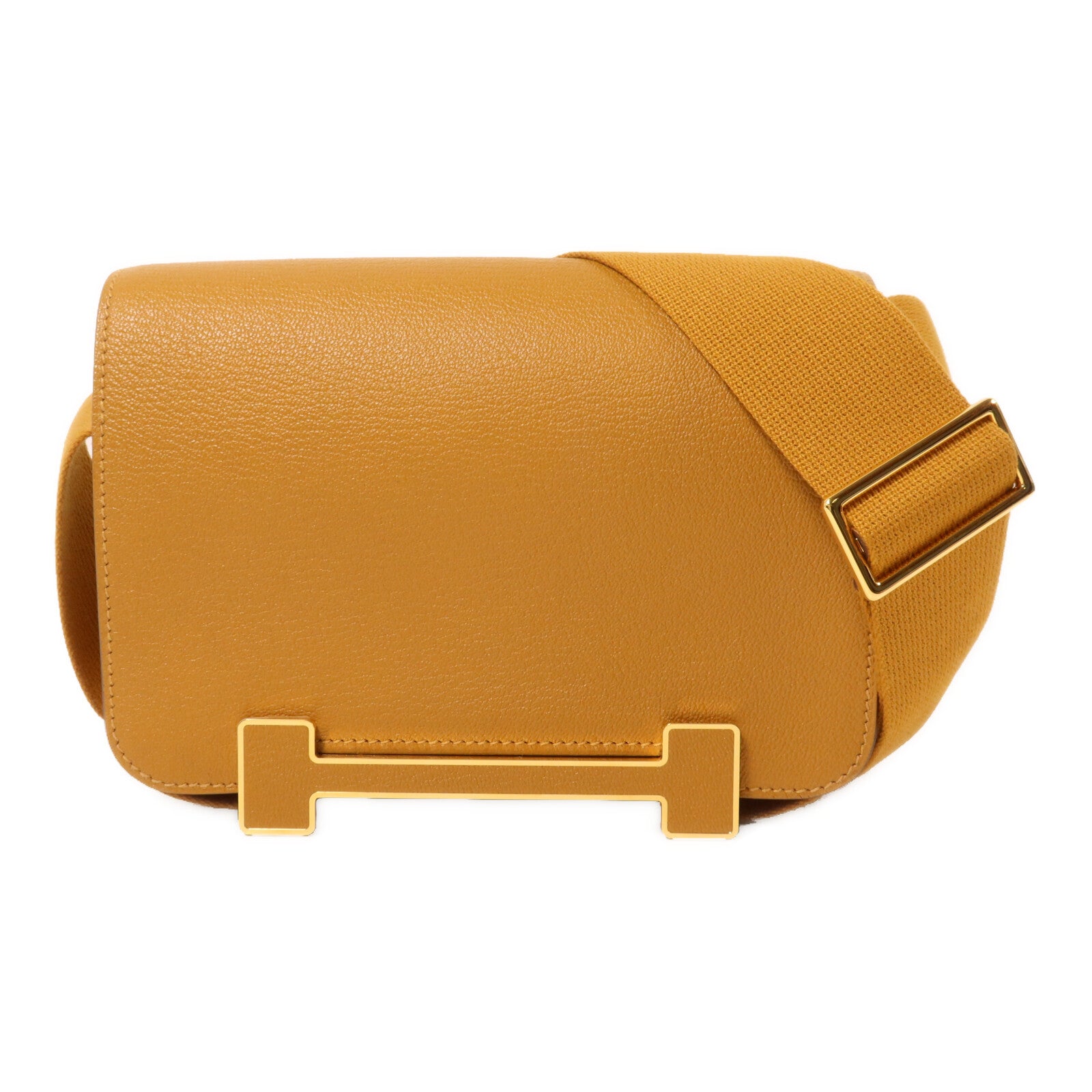 HERMES Chevre皮革Geta肩背袋Caramel