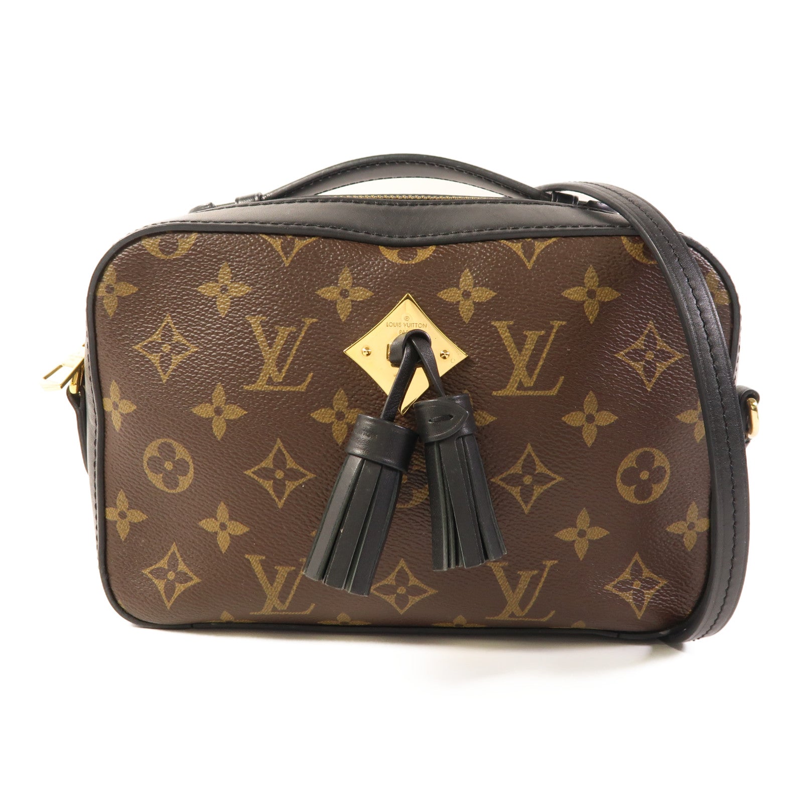 LOUIS VUITTON LV GHW Saintonge Shoulder Bag M43555 Monogram Brown/Black