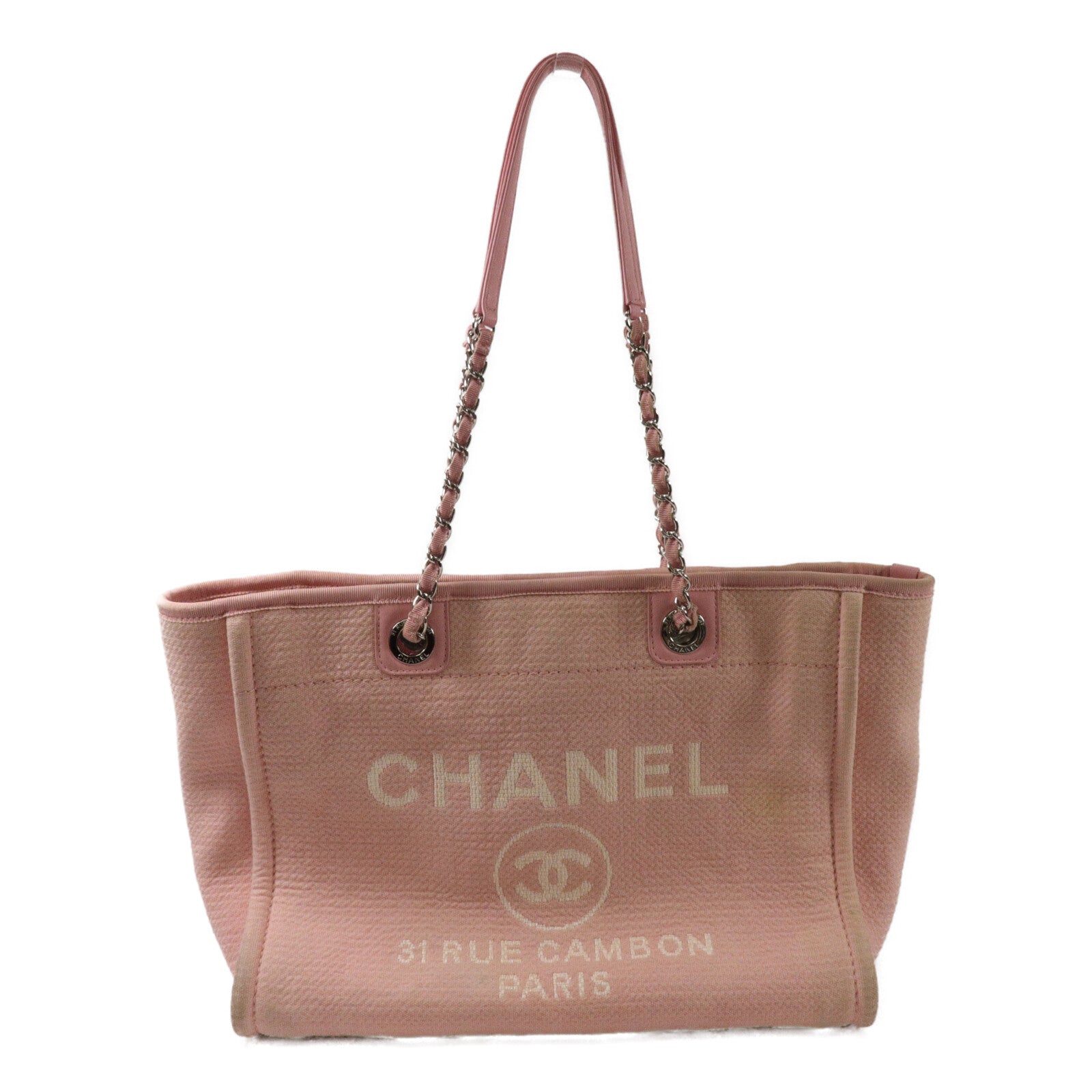 CHANEL 帆布Deauville Tote Small手挽袋