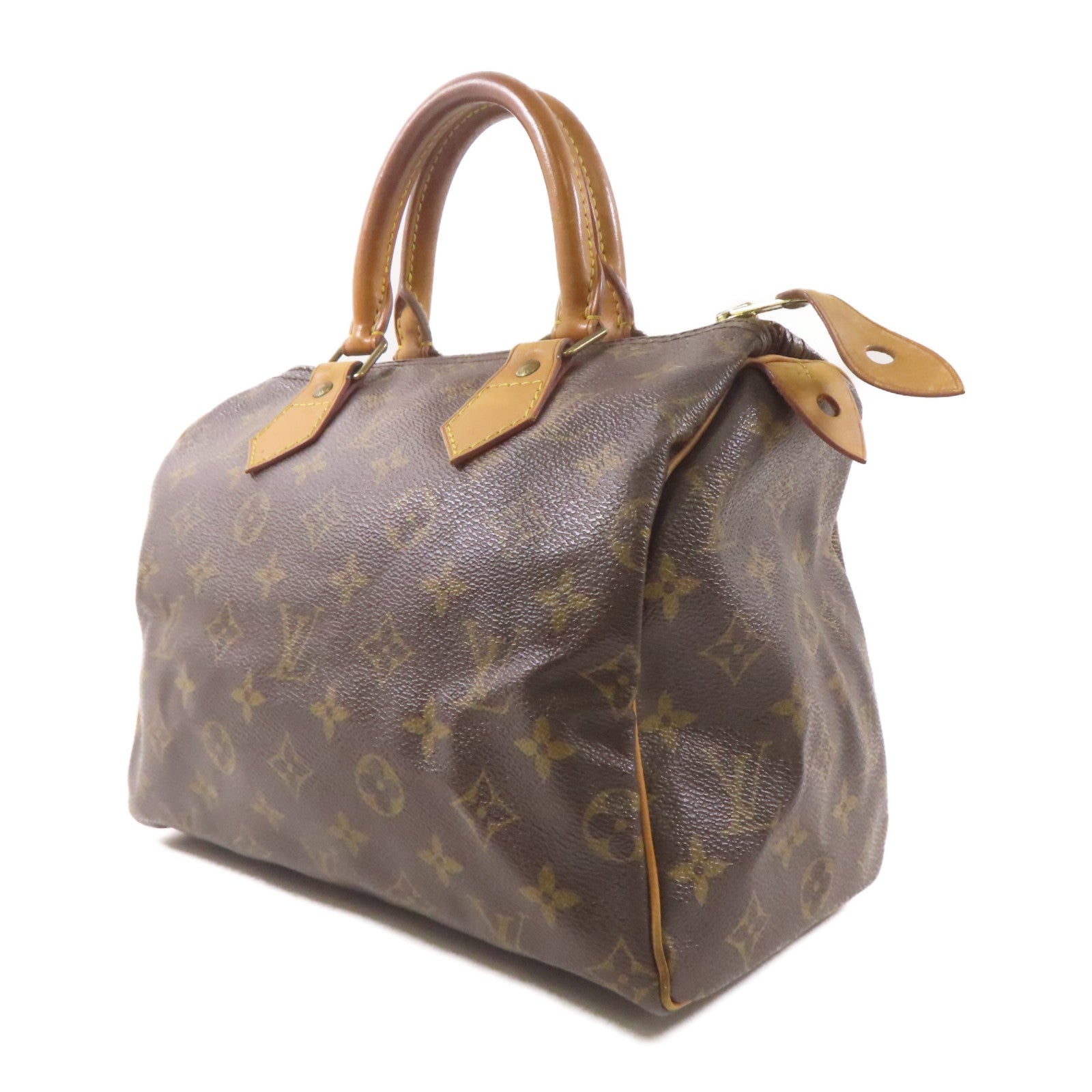 LOUIS VUITTON Monogram Speedy 25金扣手挽袋棕色