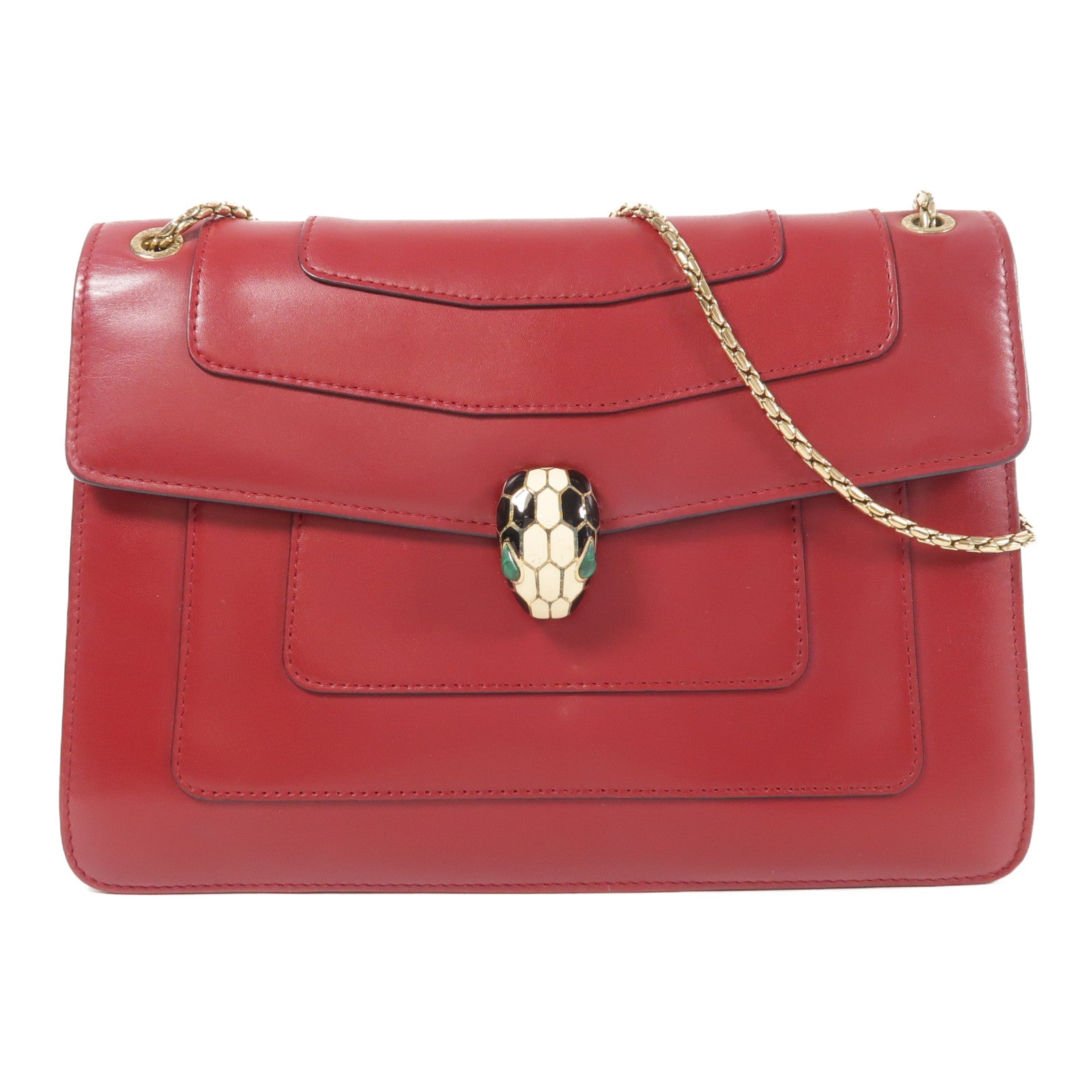 BVLGARI 【激減優惠】牛皮皮革Serpenti Forever金扣鏈帶肩背袋