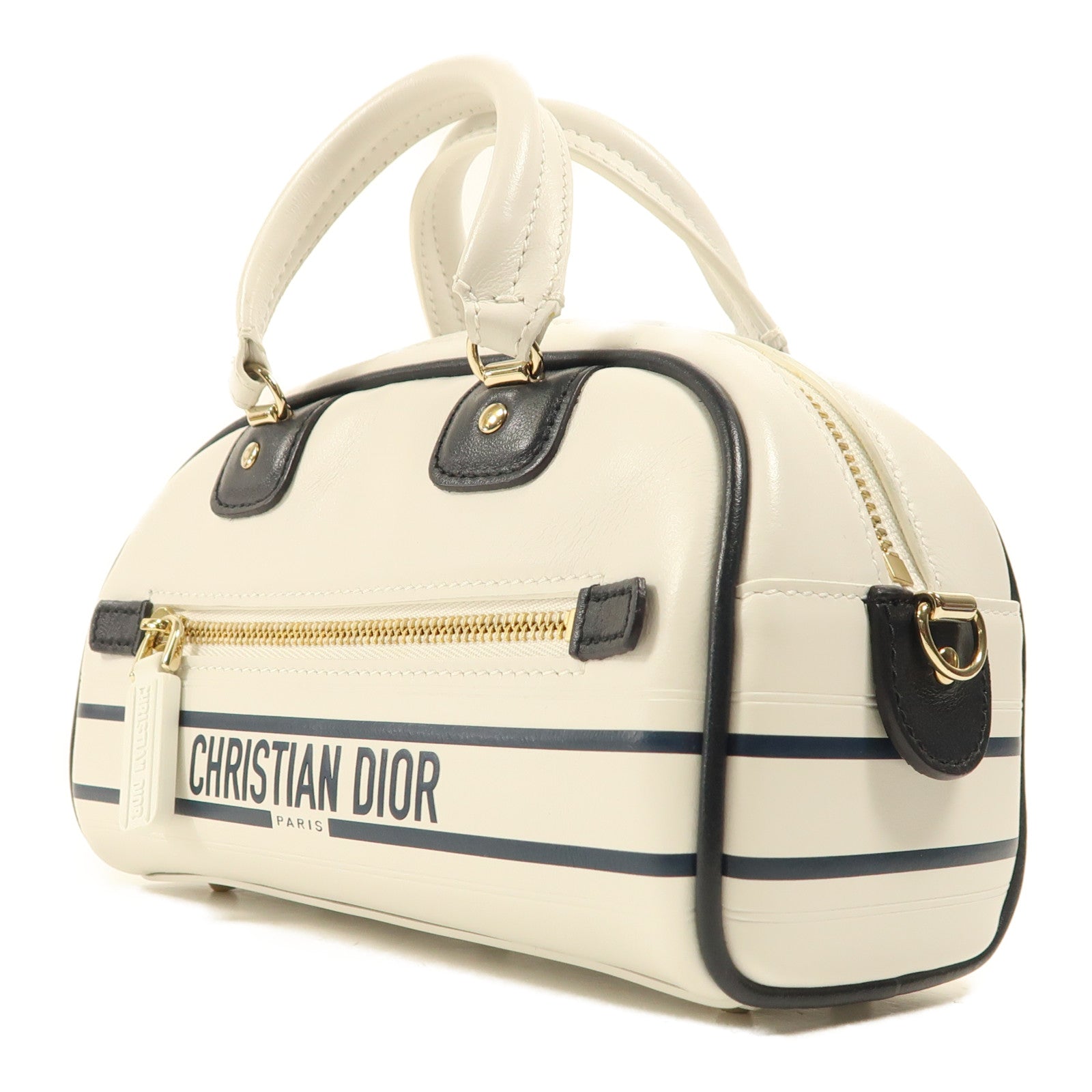 Dior 牛皮皮革Vibe Bowling Small金扣手挽肩背兩用袋