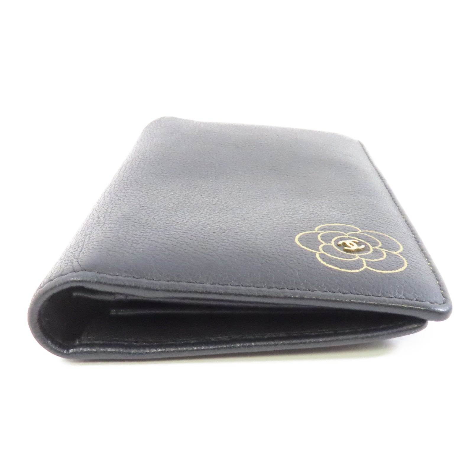 CHANEL 【激減優惠】皮革Long Wallet金扣長錢包黑色