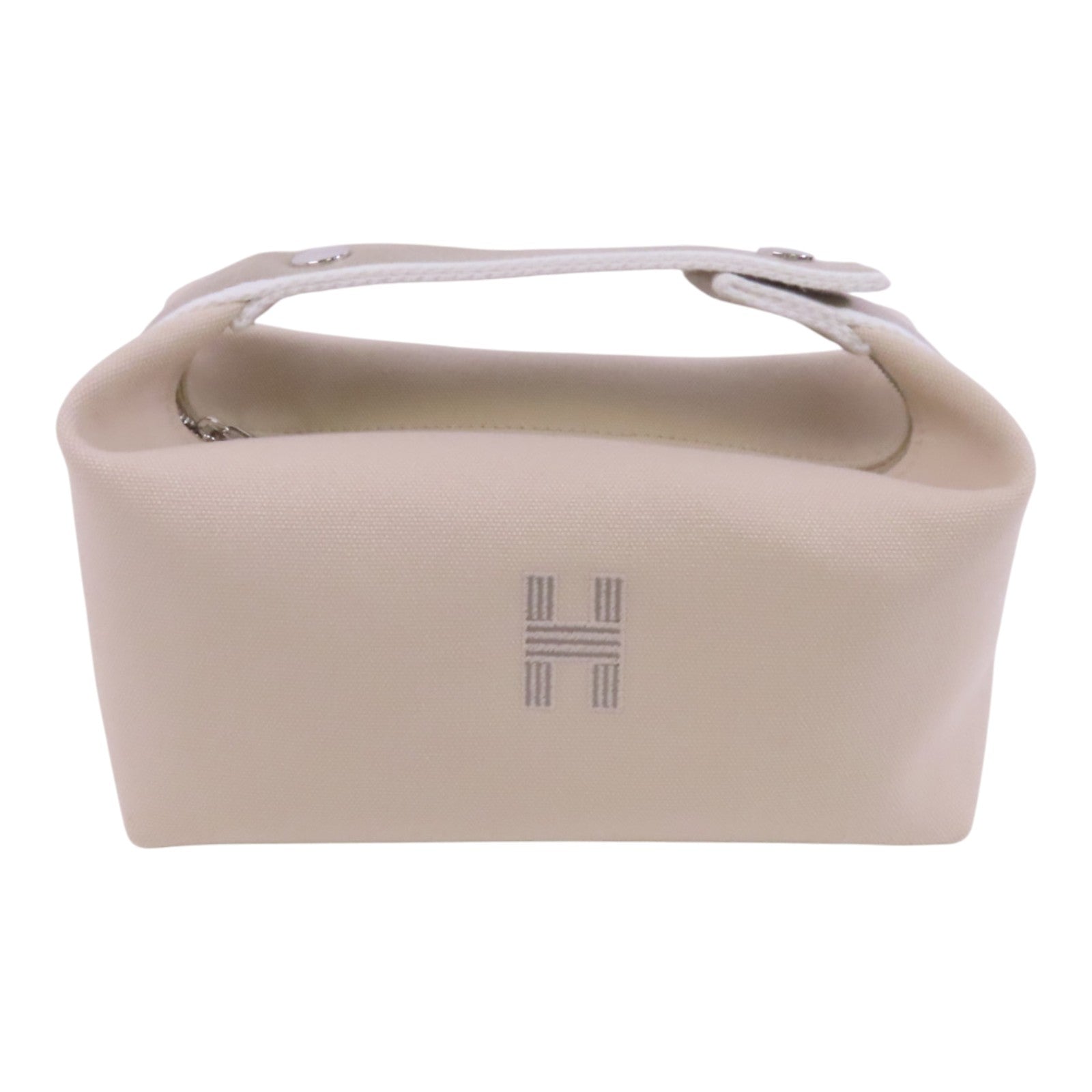 HERMES 帆布Bride-A-Brac銀扣手挽袋
