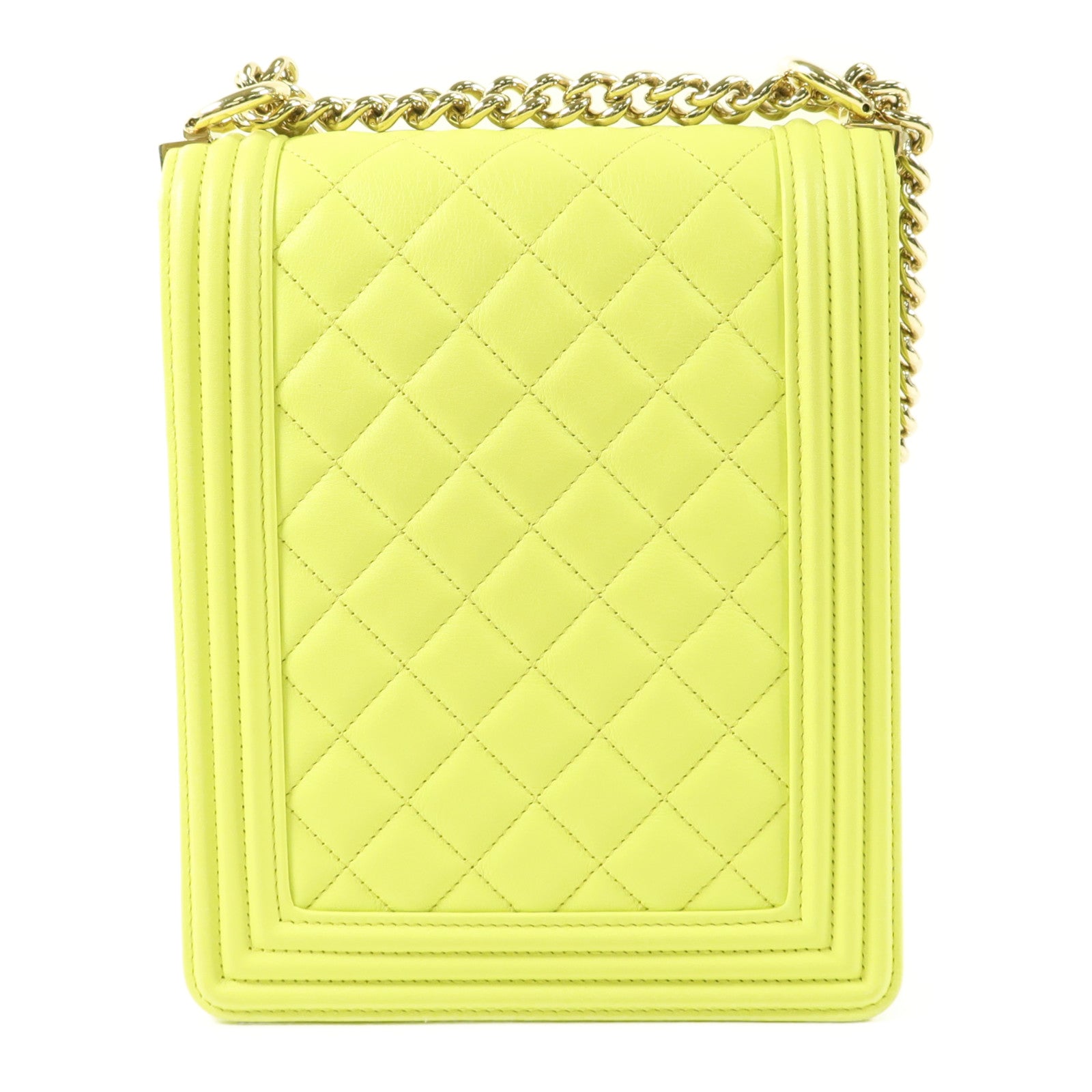 CHANEL 牛皮皮革Le Boy金扣鏈帶肩背袋