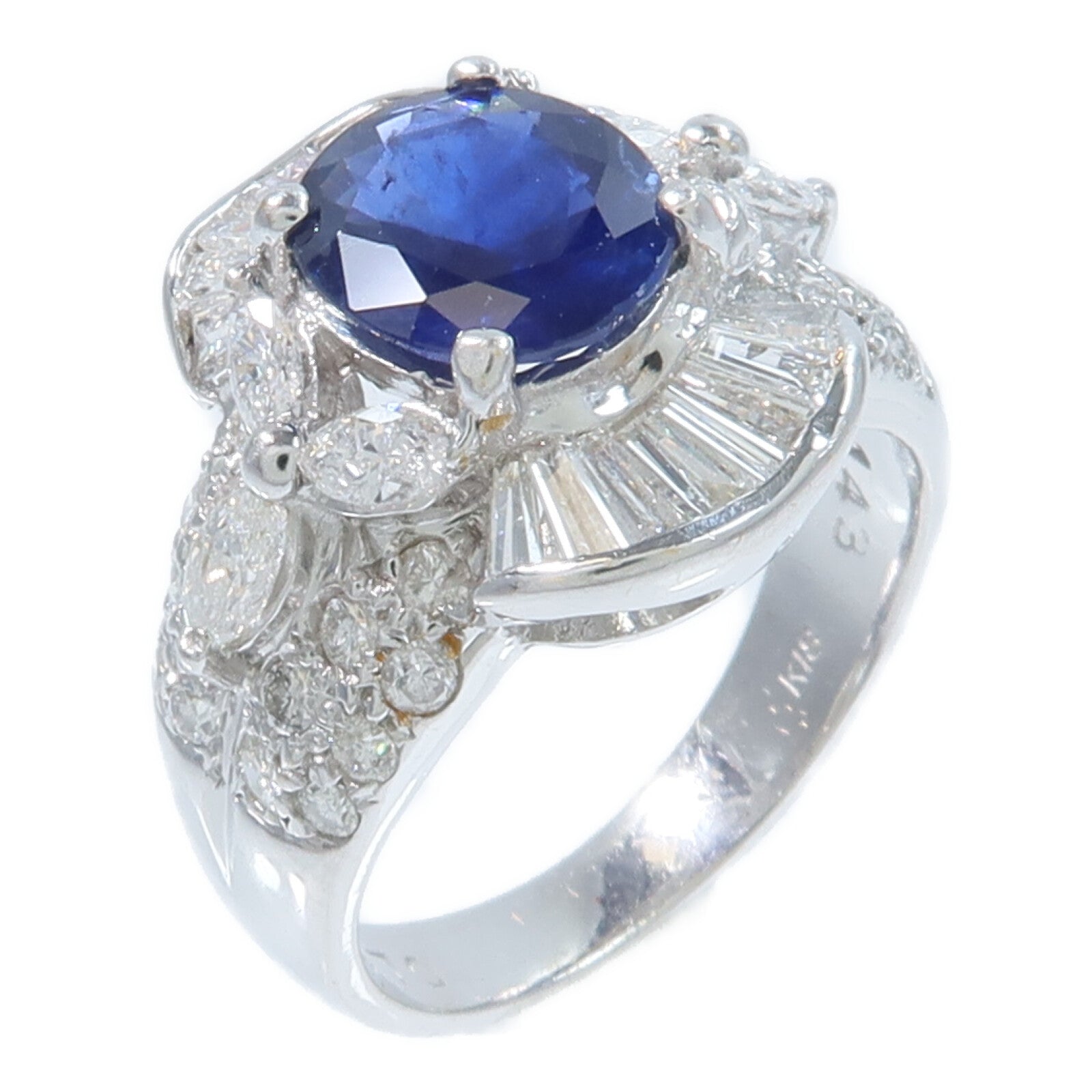 JEWELRY 18K白金Sapphire Diamond Ring藍寶石/鑽石戒指