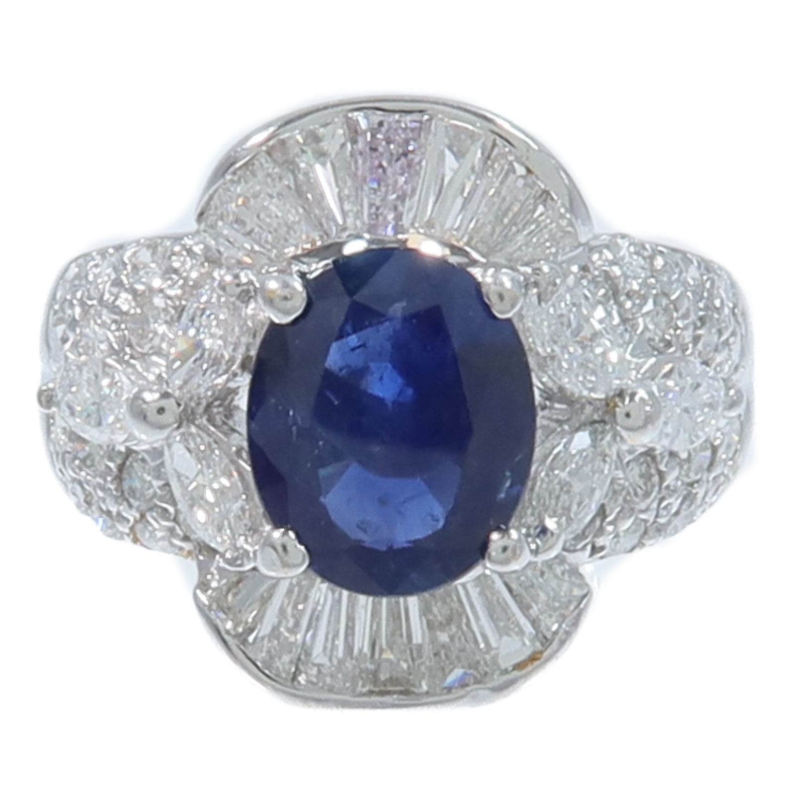 JEWELRY 18K白金Sapphire Diamond Ring藍寶石/鑽石戒指