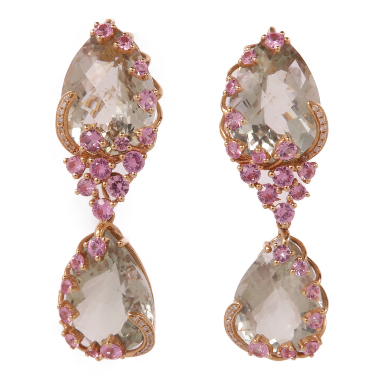 JEWELRY 18K黃金Topaz Diamond Earrings 20.4g耳環