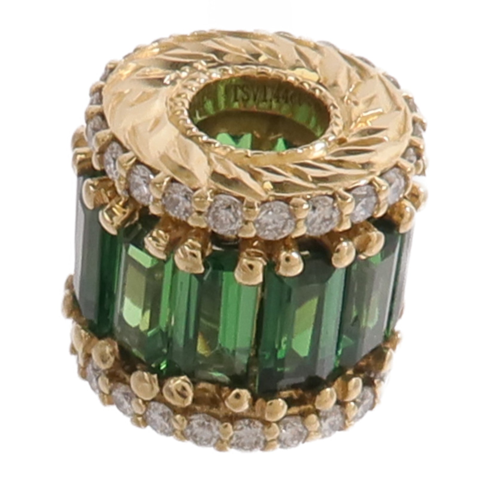 JEWELRY 18K黃金Tsavorite Diamond Top沙弗萊石/鑽石吊墜