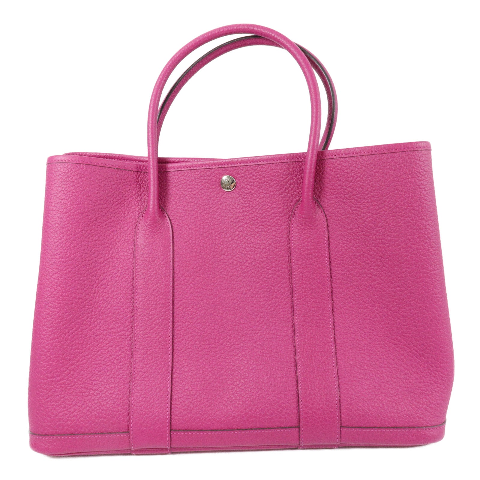 HERMES Country皮革Garden Party PM手挽袋Rose Pourpre