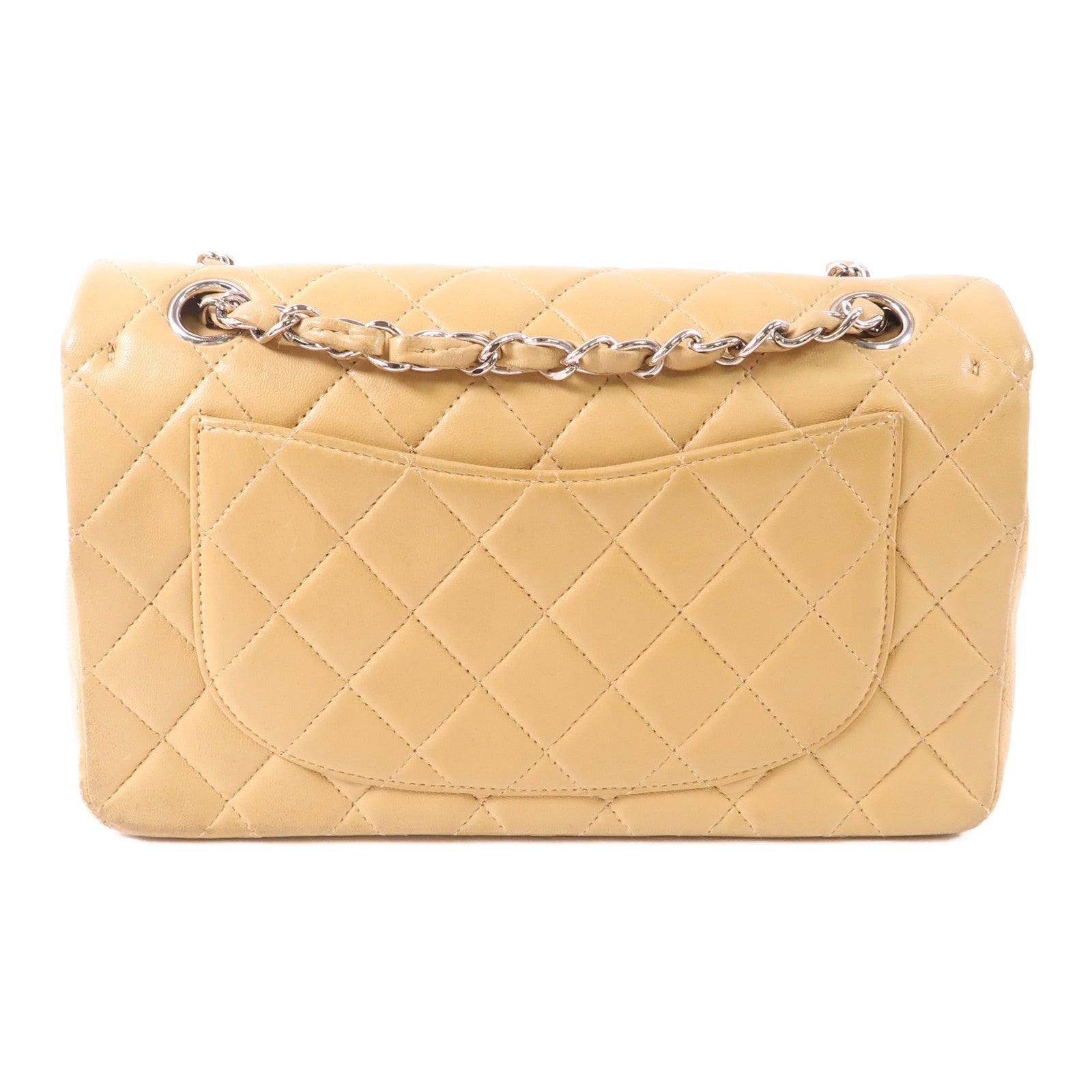 CHANEL 羊皮皮革Vintage Classic 23銀扣鏈帶肩背袋