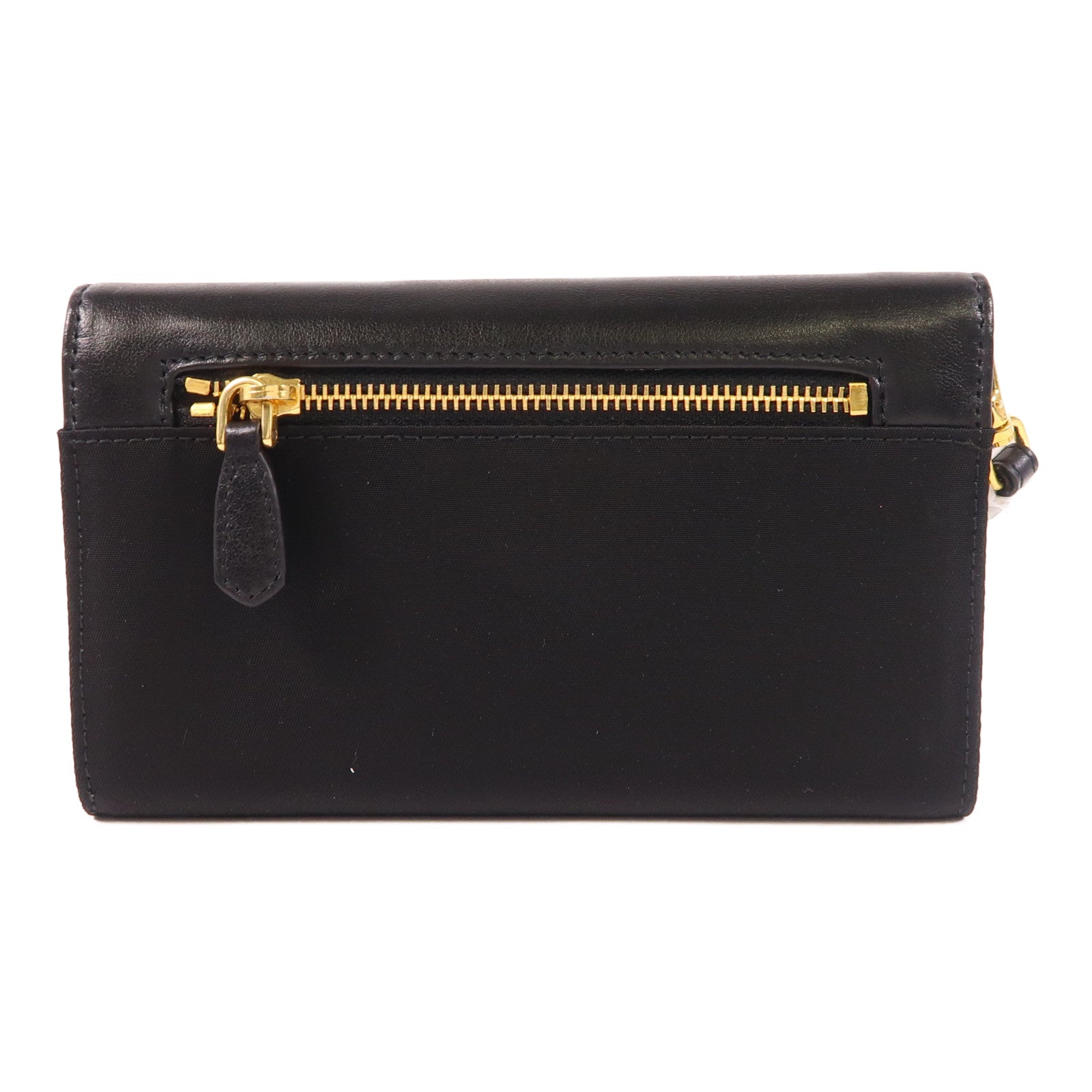 PRADA 尼龍/皮革Wallet金扣錢包