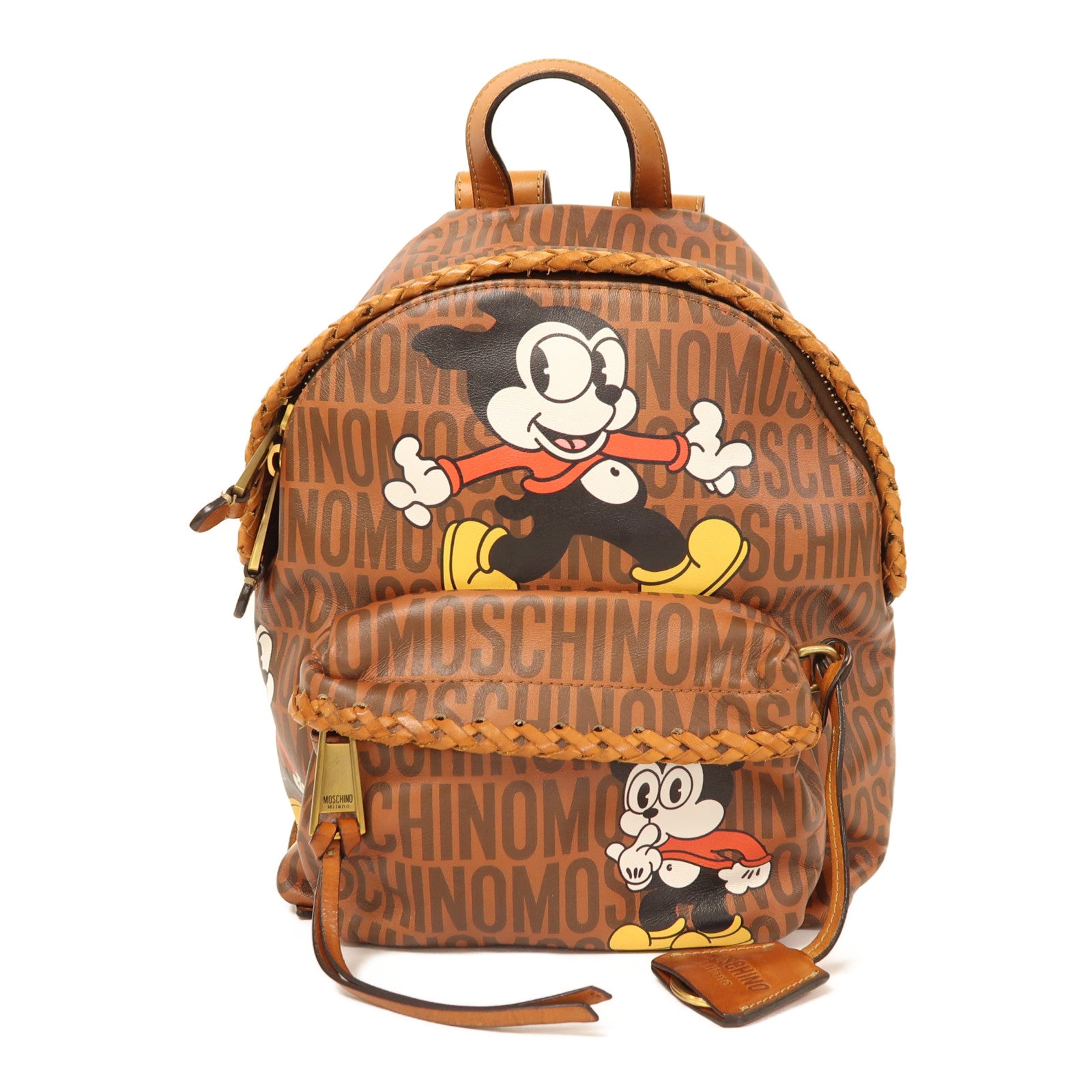 MOSCHINO 【激減優惠】牛皮皮革Betty Collection金扣背包啡色