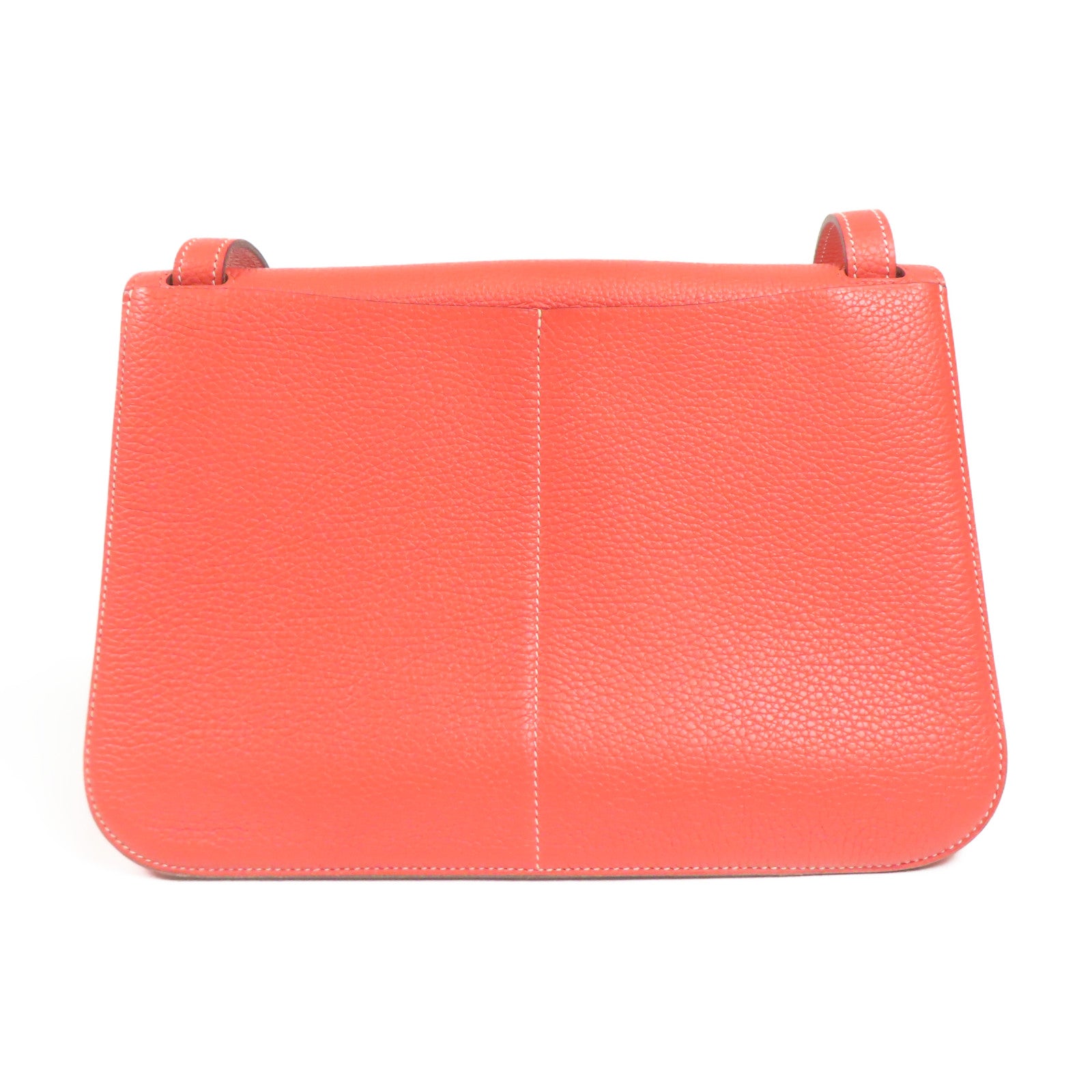 HERMES Clemence皮革Halzan 31銀扣手挽肩背兩用袋Rose Jaipur