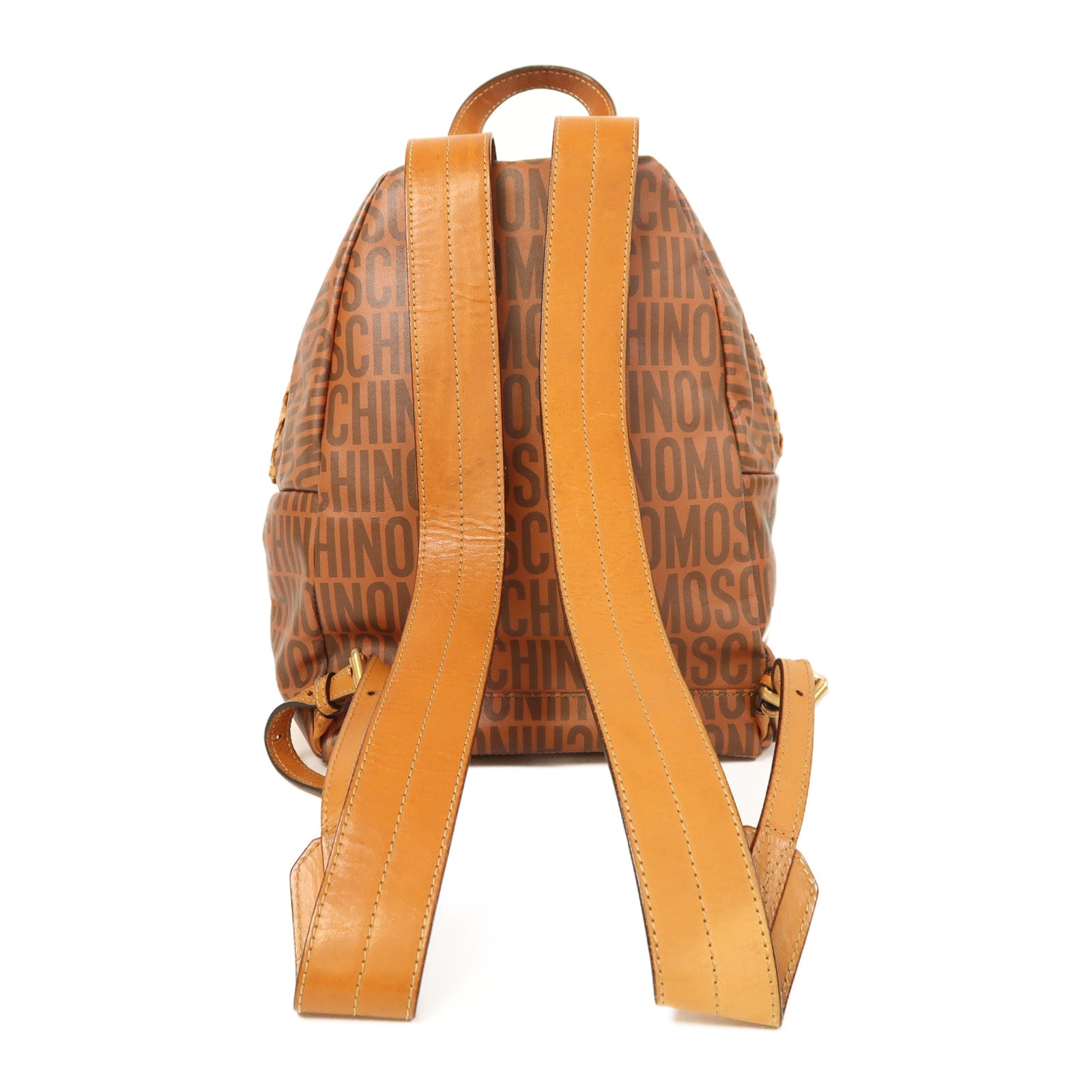 MOSCHINO 牛皮皮革Betty Collection金扣背包啡色