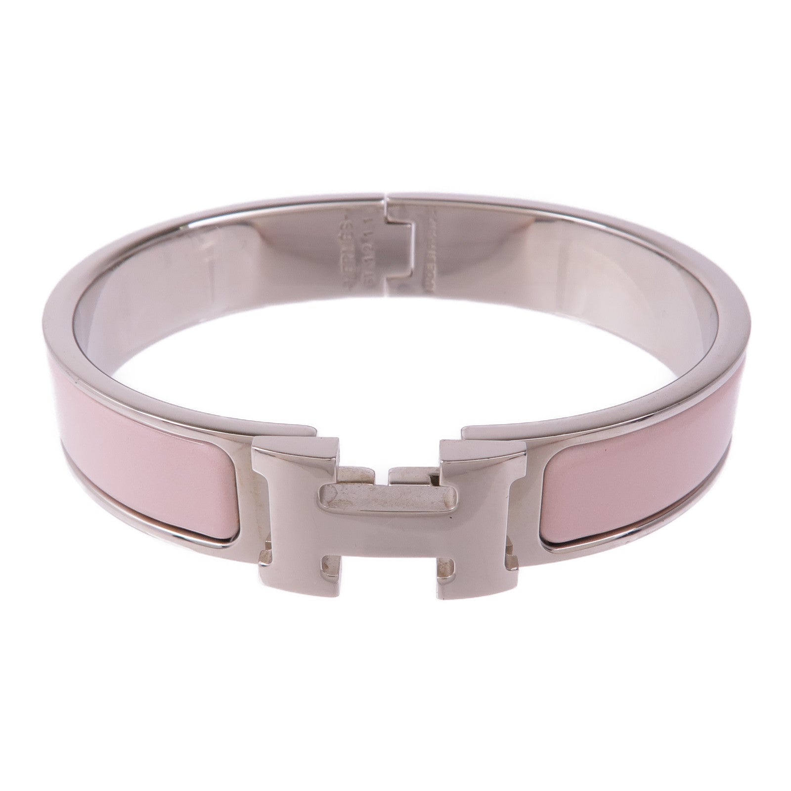 HERMES 金屬/琺瑯Clic H手鐲Rose Sakura
