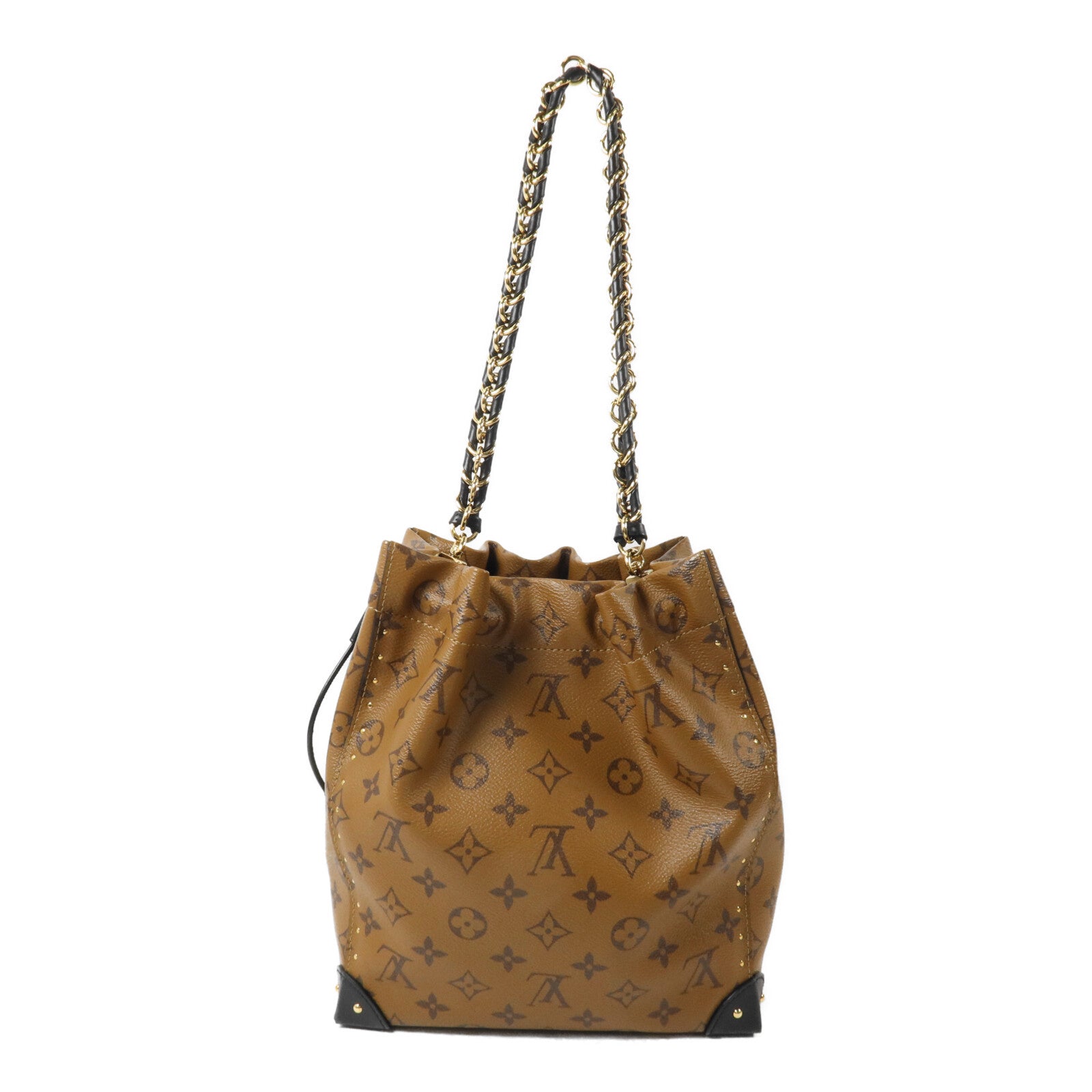LOUIS VUITTON Monogram Reverse Noe Trunk PM鏈帶手挽肩背兩用袋