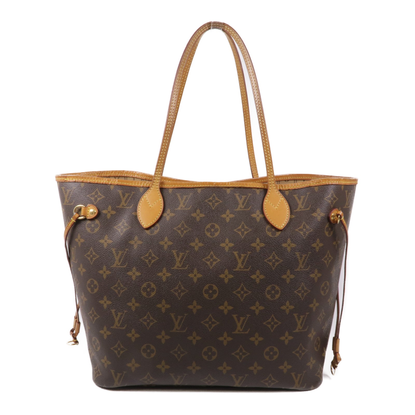 LOUIS VUITTON Monogram Neverfull MM金扣肩背袋手挽袋