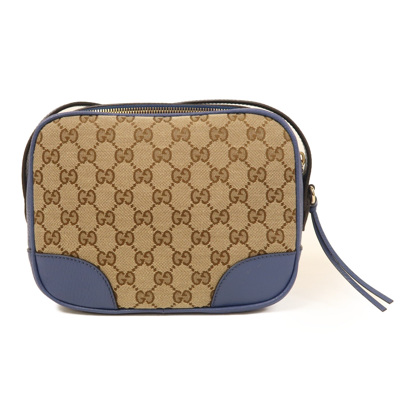 GUCCI GHW Shoulder Bag 449413 GG Canvas Brown Blue