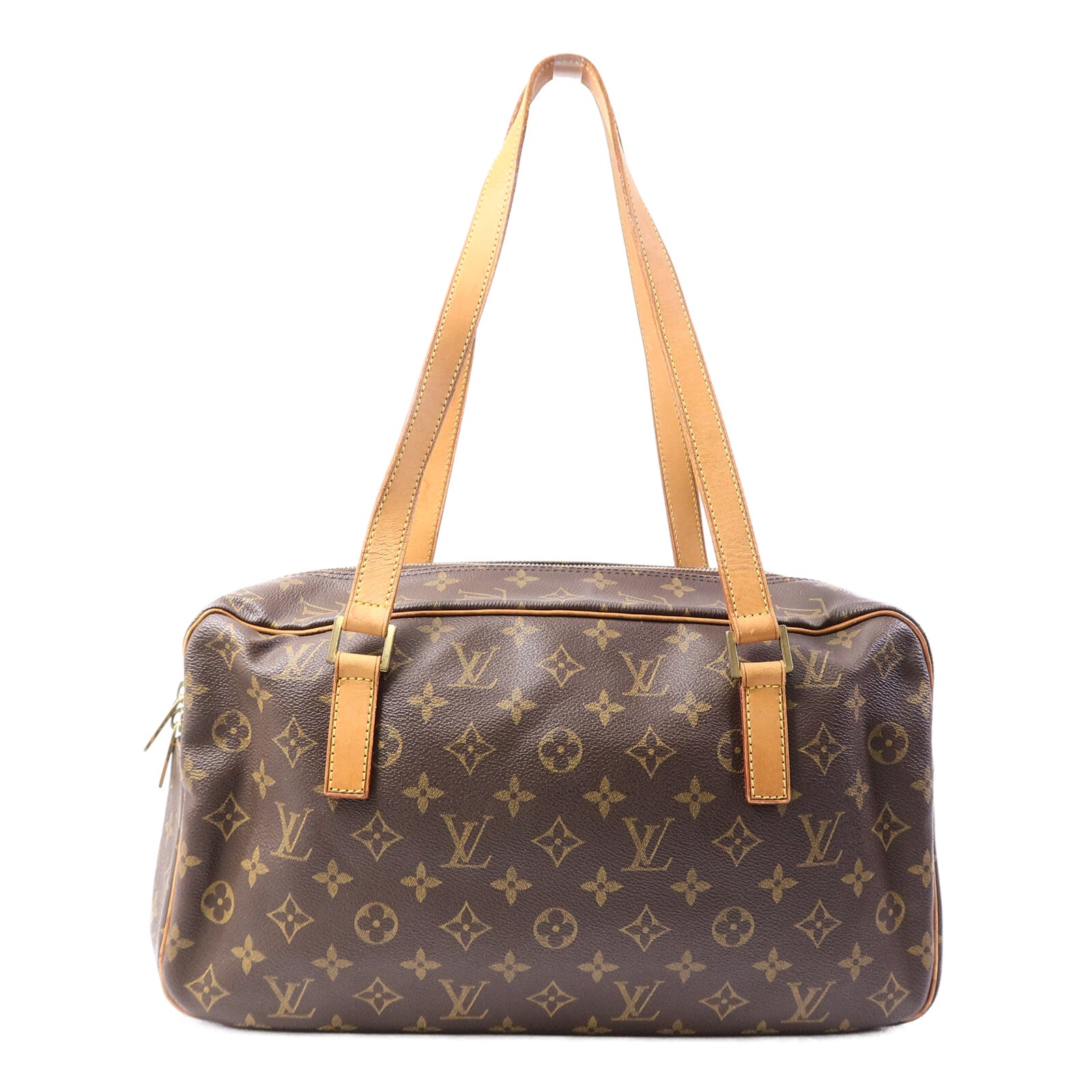 LOUIS VUITTON Monogram Cite GM金扣肩背袋棕色