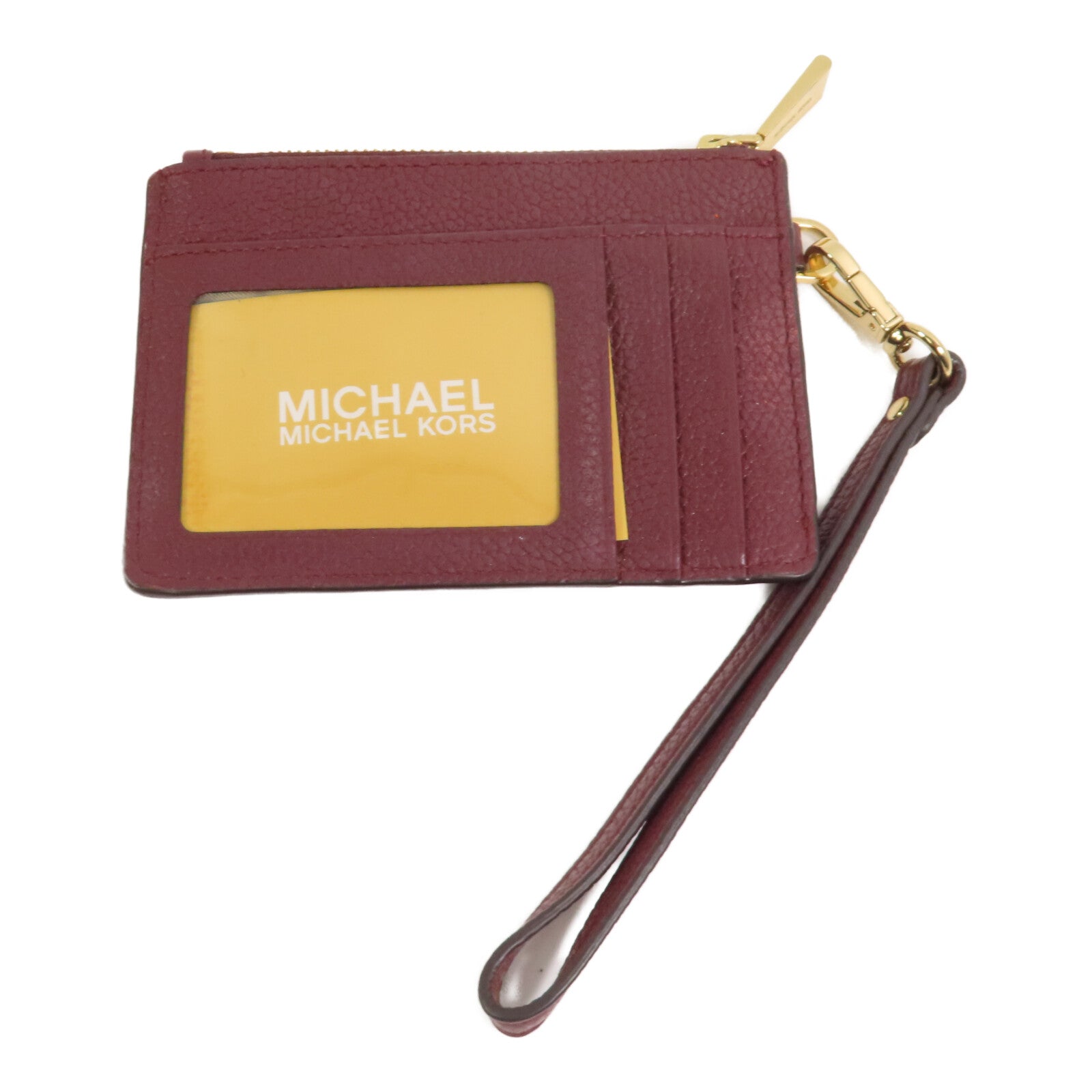 Michael Kors 牛皮皮革Card Case with Handle金扣卡套